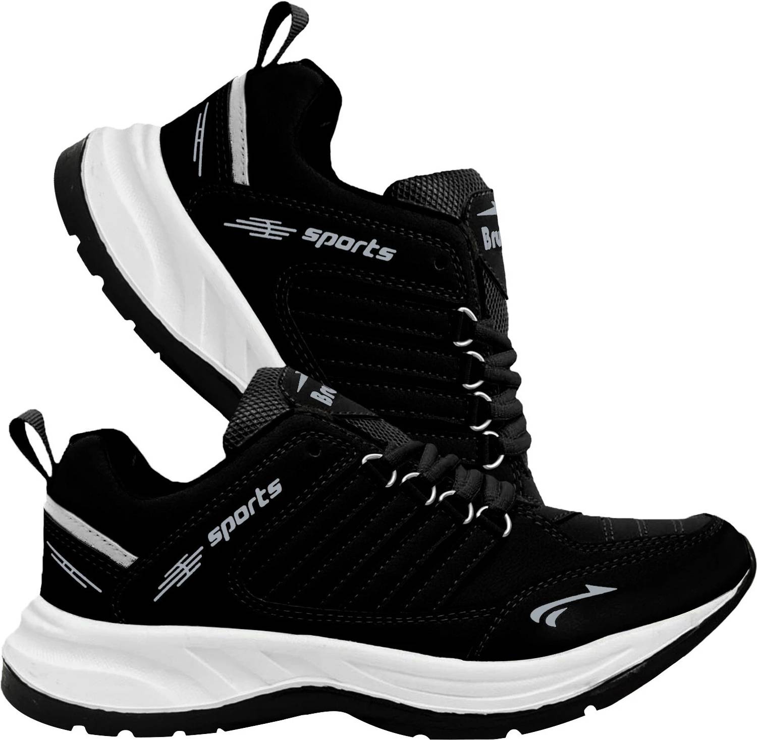 BRUTON Lite Sports Running Shoes For Men Black - Image 5