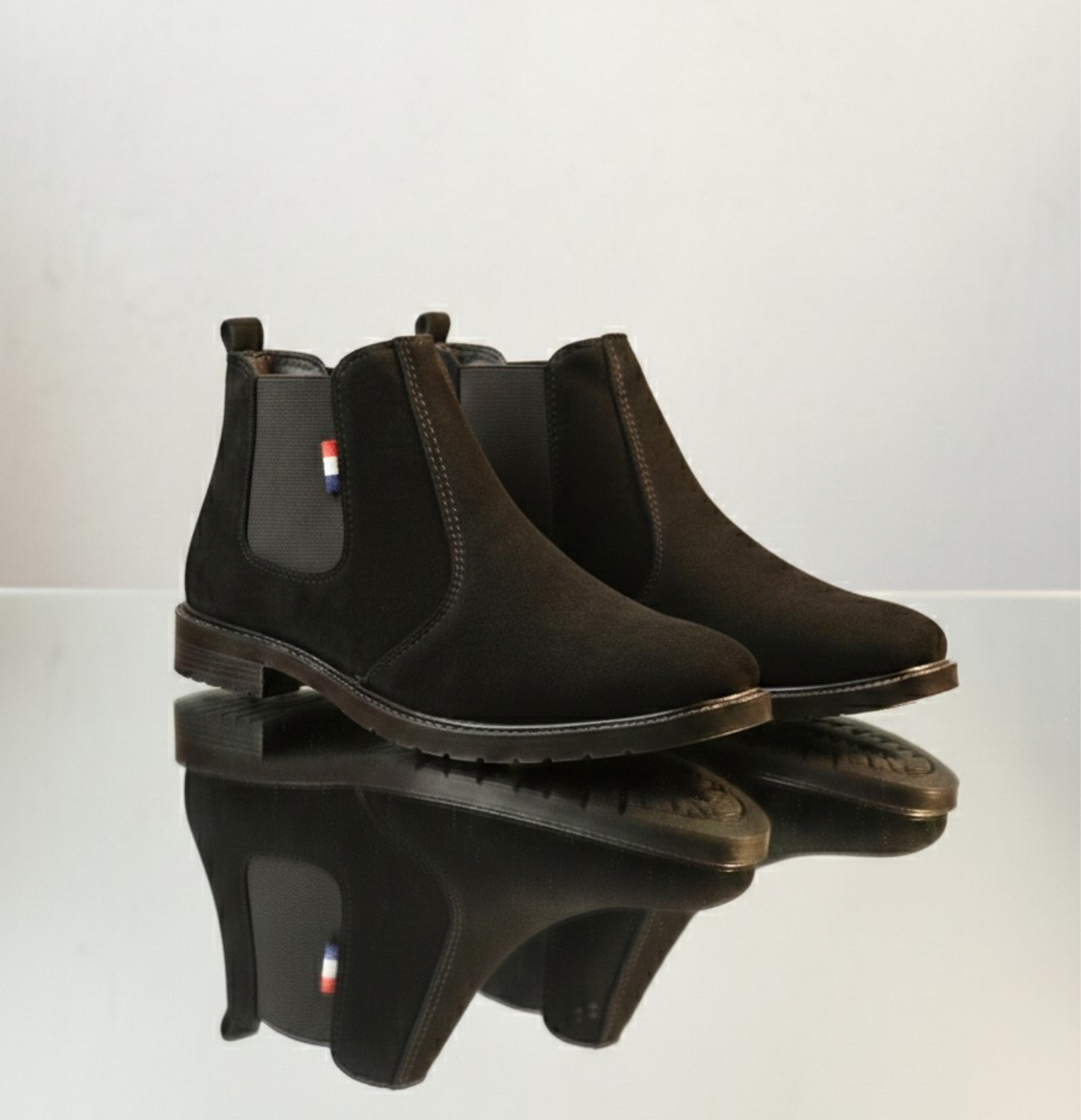 Image of Marcino Red leven Suide Leather Walking Outdoor Slip On Chelsea Boots Boots For Men