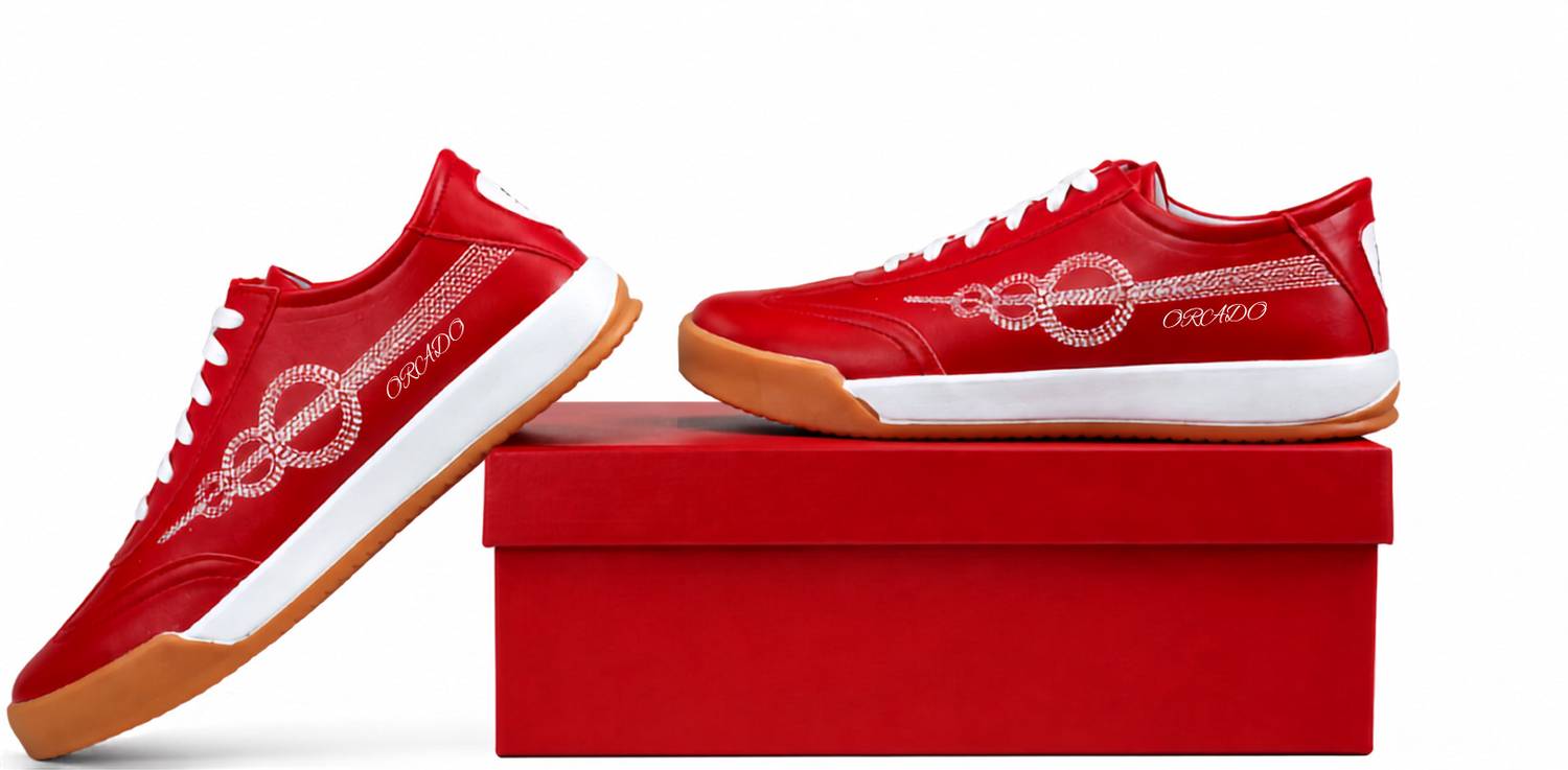 ORADO Mens Casual Sneaker Red - Image 3