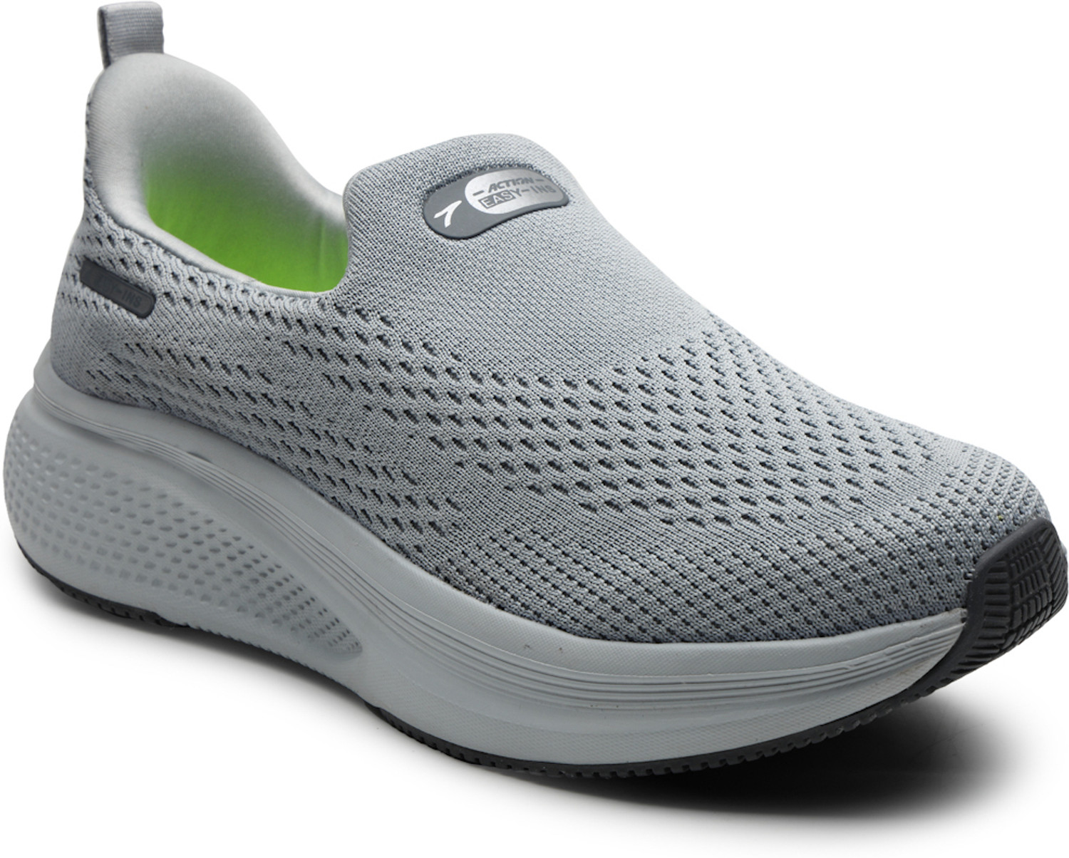 Image of action Athleo WALKER-161 Breathable Flexible Lightweight Shoes Slip-On Sports Walking Shoes For Men (Grey, 8)