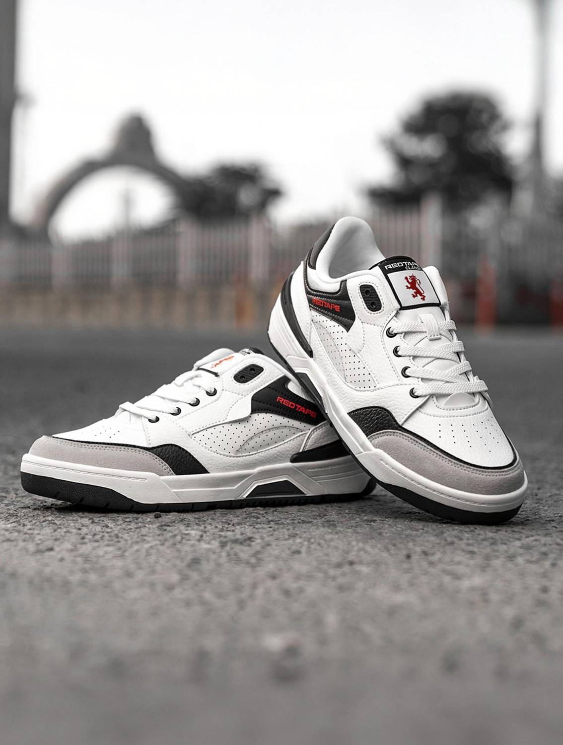RED TAPE Black and White Lifestyle Casual Sneakers for Men