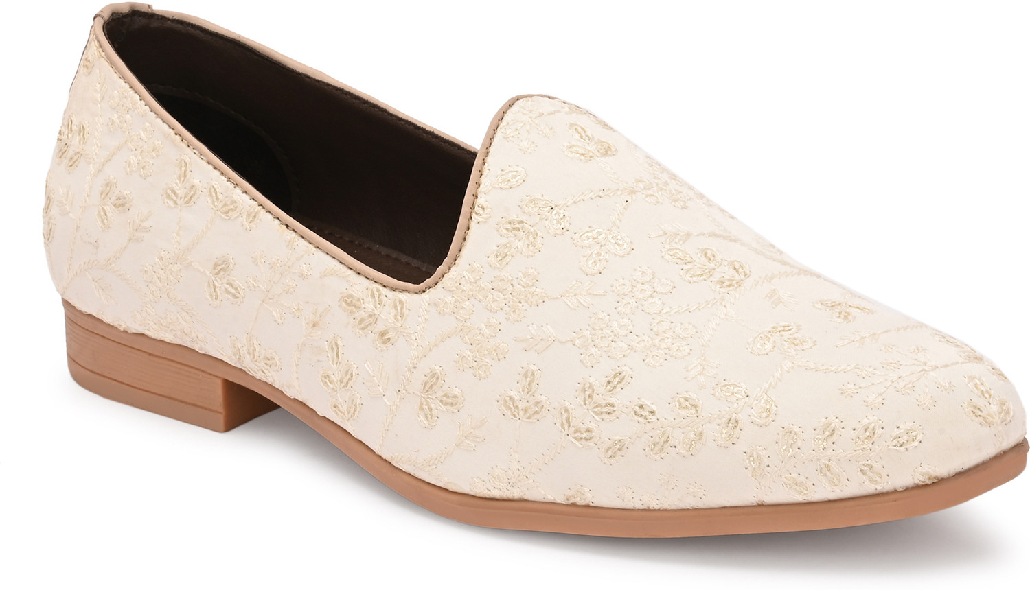 Image of House of Pataudi Festive Ready Slip-On | Lightweight Premium Embroidery Pattern Mojaris For Men