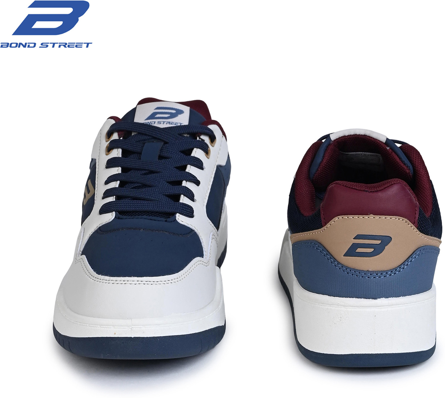 Image of Bond Street Men's Blue & Brown Casual Sneakers Sneakers For Men