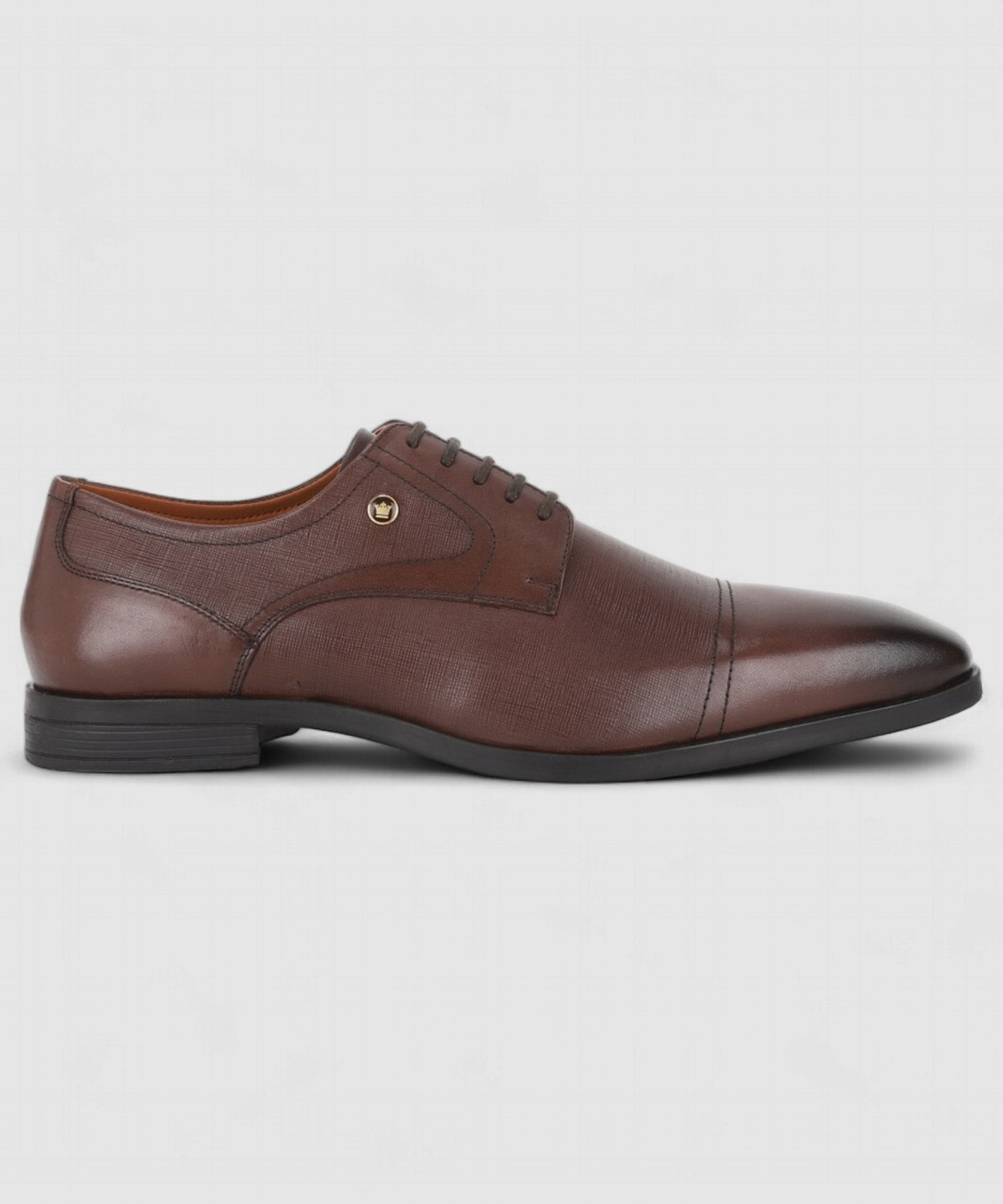 Image of LOUIS PHILIPPE Premium Leather Breathable Anti-Slip with Heel Formal Derby For Men
