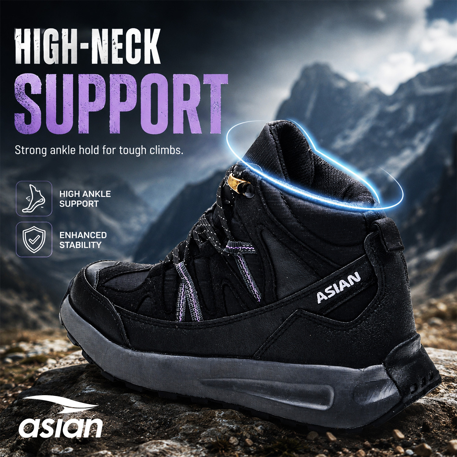 Image of asian Everest W-21 Women's Trekking Shoes | All Terrain Grip with Comfort & Hike Outdoors For Women