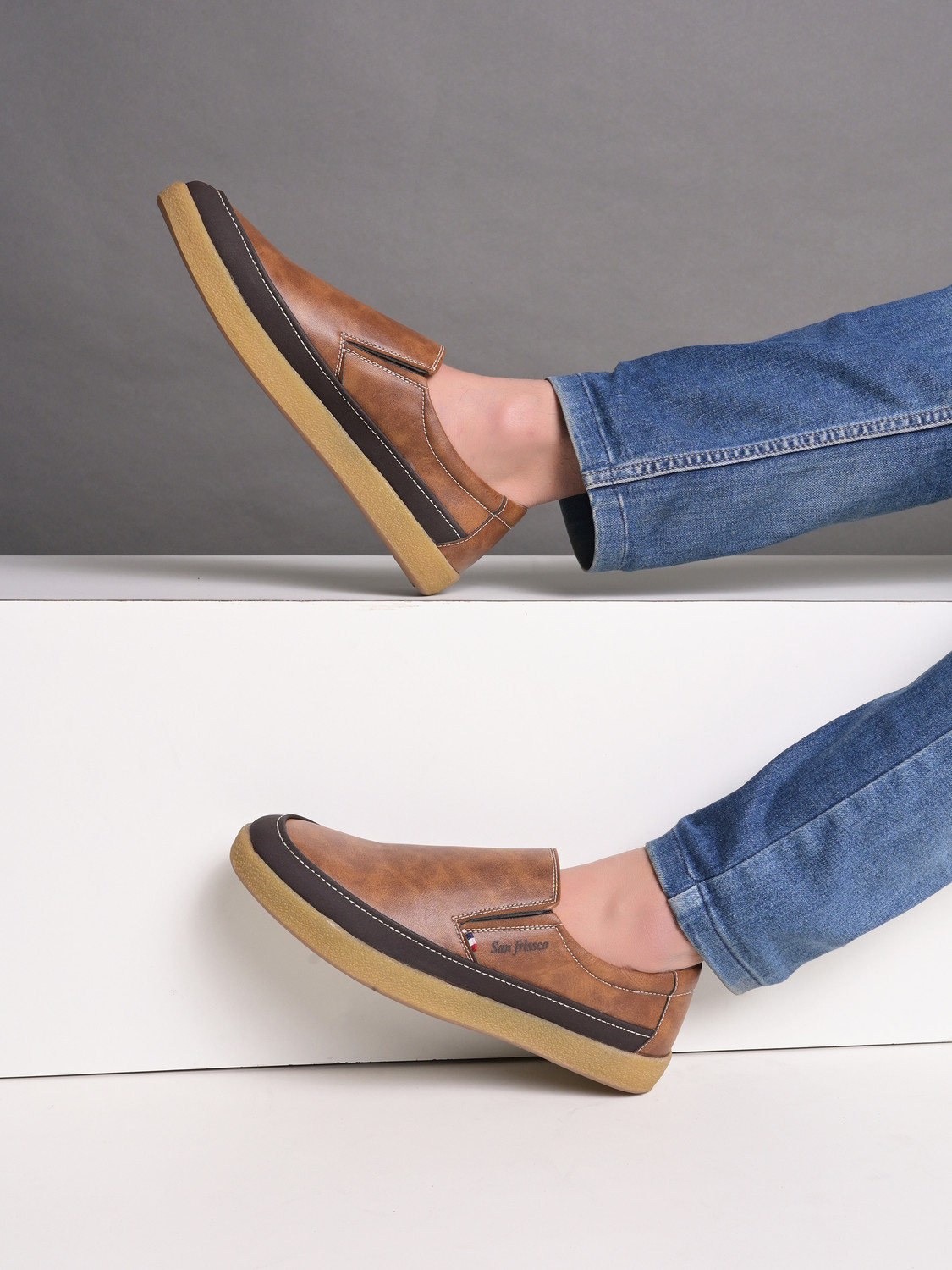 Image of SAN FRISSCO PU Slip-Ons Loafers For Men