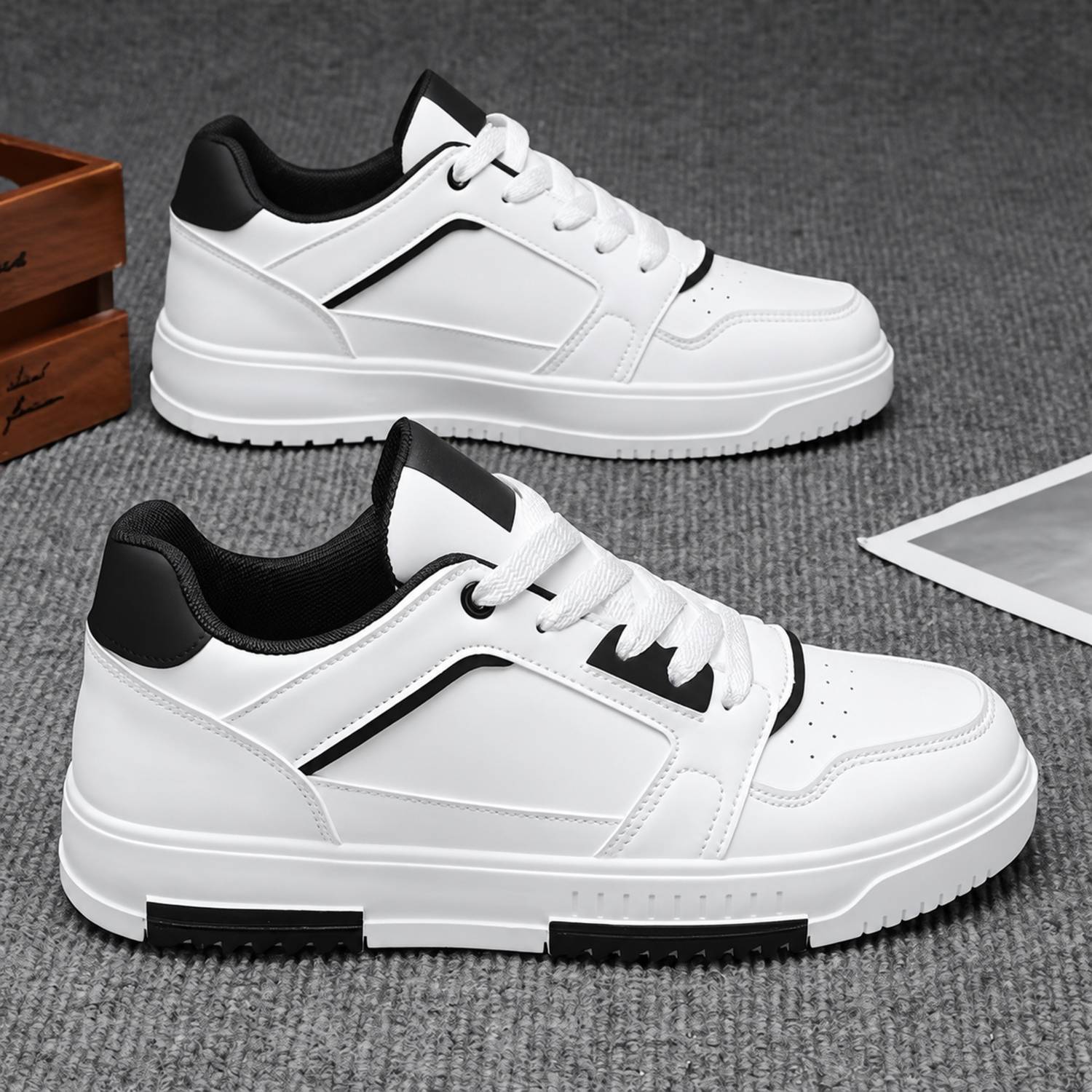 Luxury Embroidered Sequins Powder White shoes Sneakers For Men - Image 3