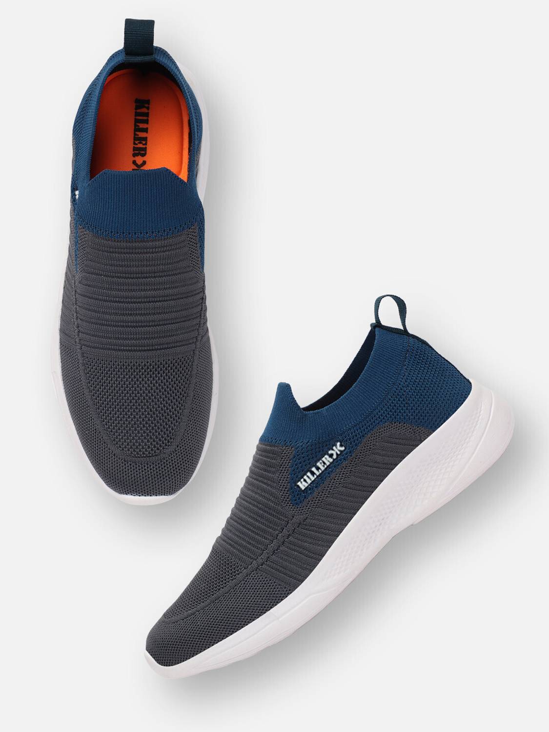 KILLER SABER Grey Blue Walking Shoes For Men - Image 5