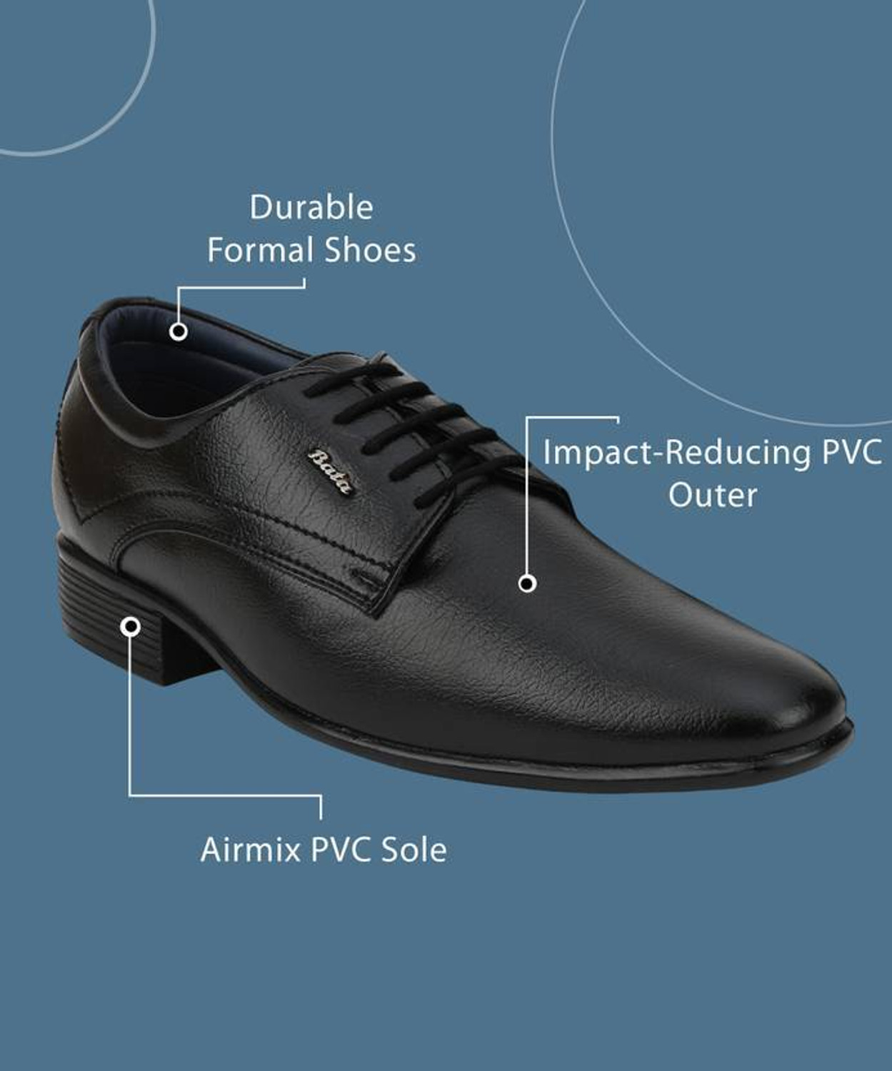 Image of Bata8216472 Lace Up For Men (Black, 8)