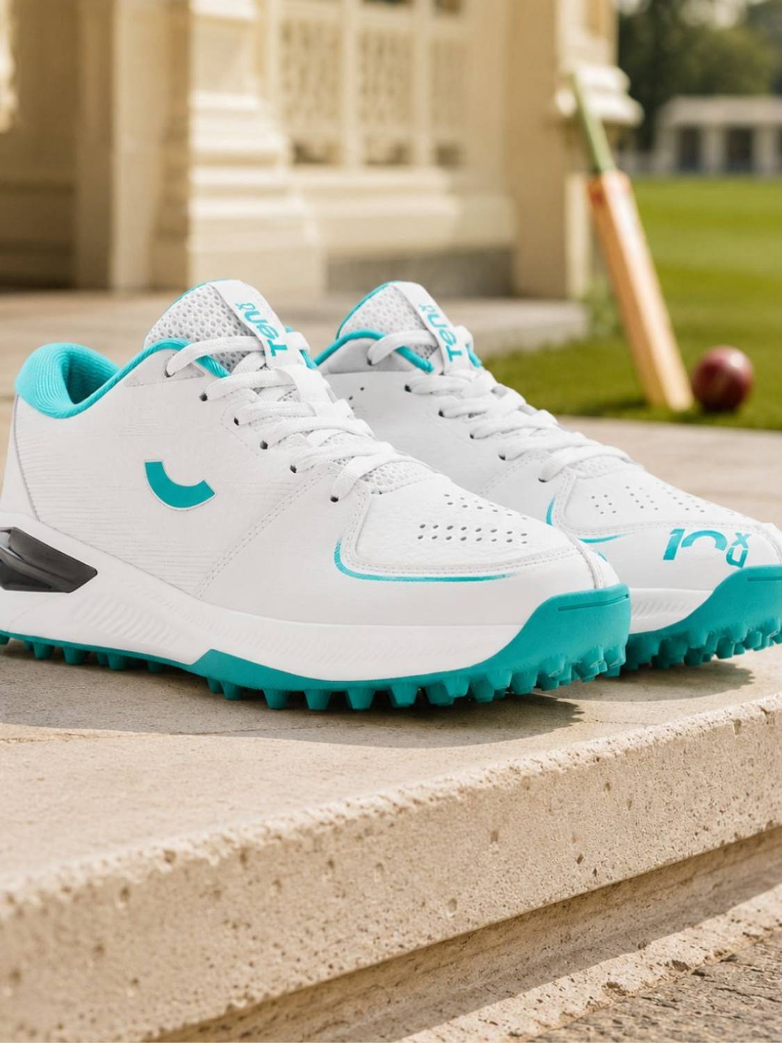 Ten x you Criclite Cricket Shoes Unisex White - Image 1