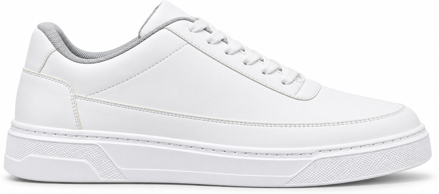 Image of KILLER Men's Premium White Casual Sneakers | Lightweight Lace-Up Sneakers For Men (White, 7)