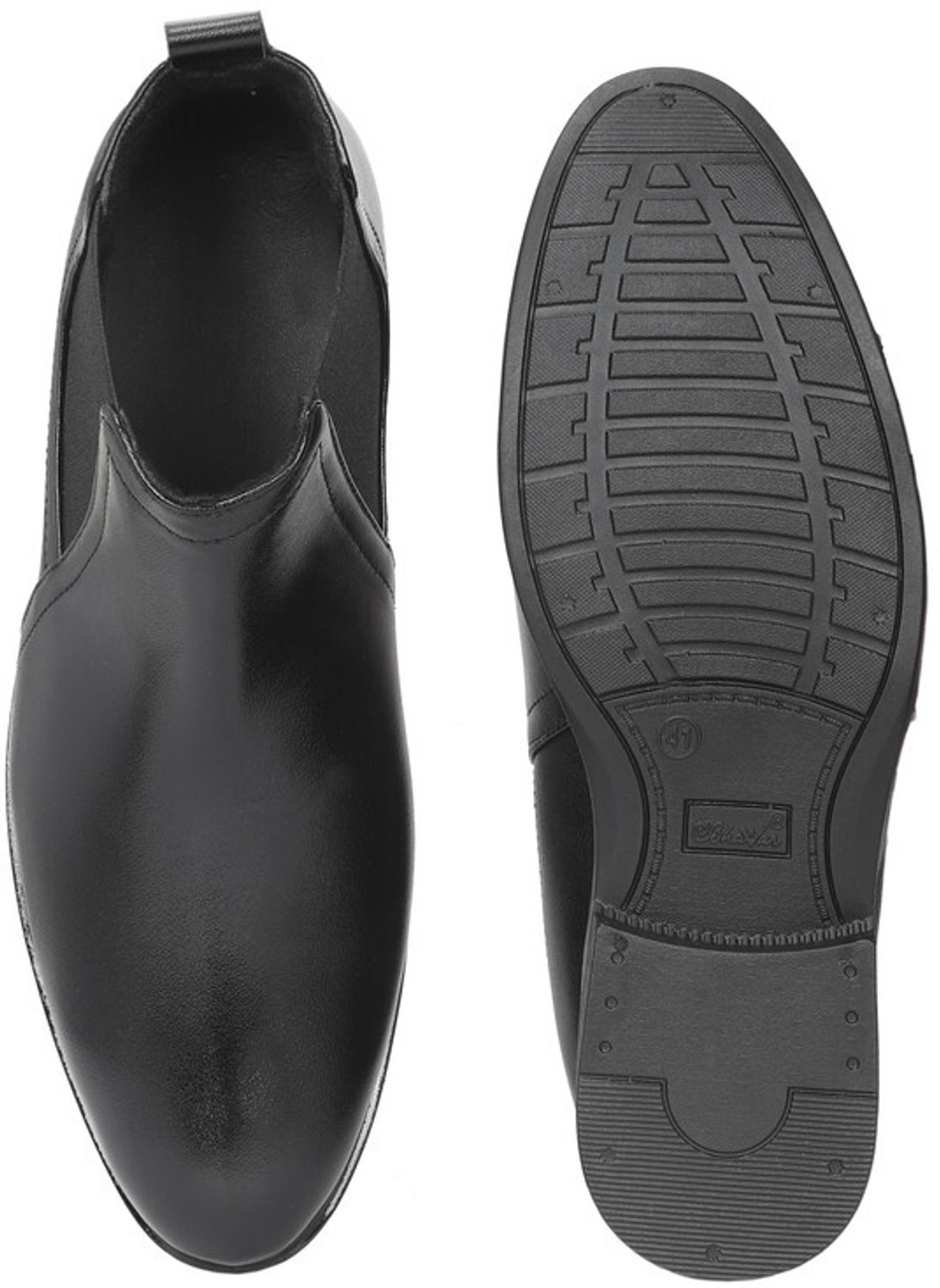 Image of biloni Men Formal Chelsea Boots Genuine Leather Slip On Shoes High Tops For Men