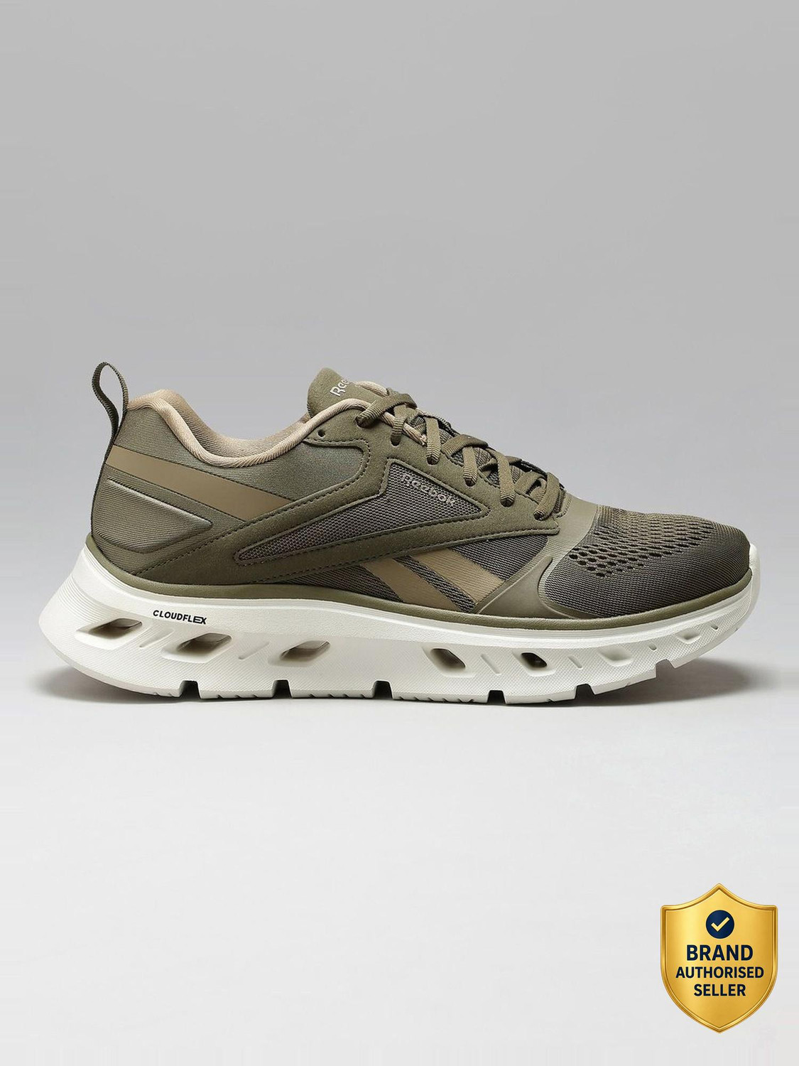 Image of REEBOK CLOUDFLEX FRAYMENT Walking Shoes For Men (Olive, 7)