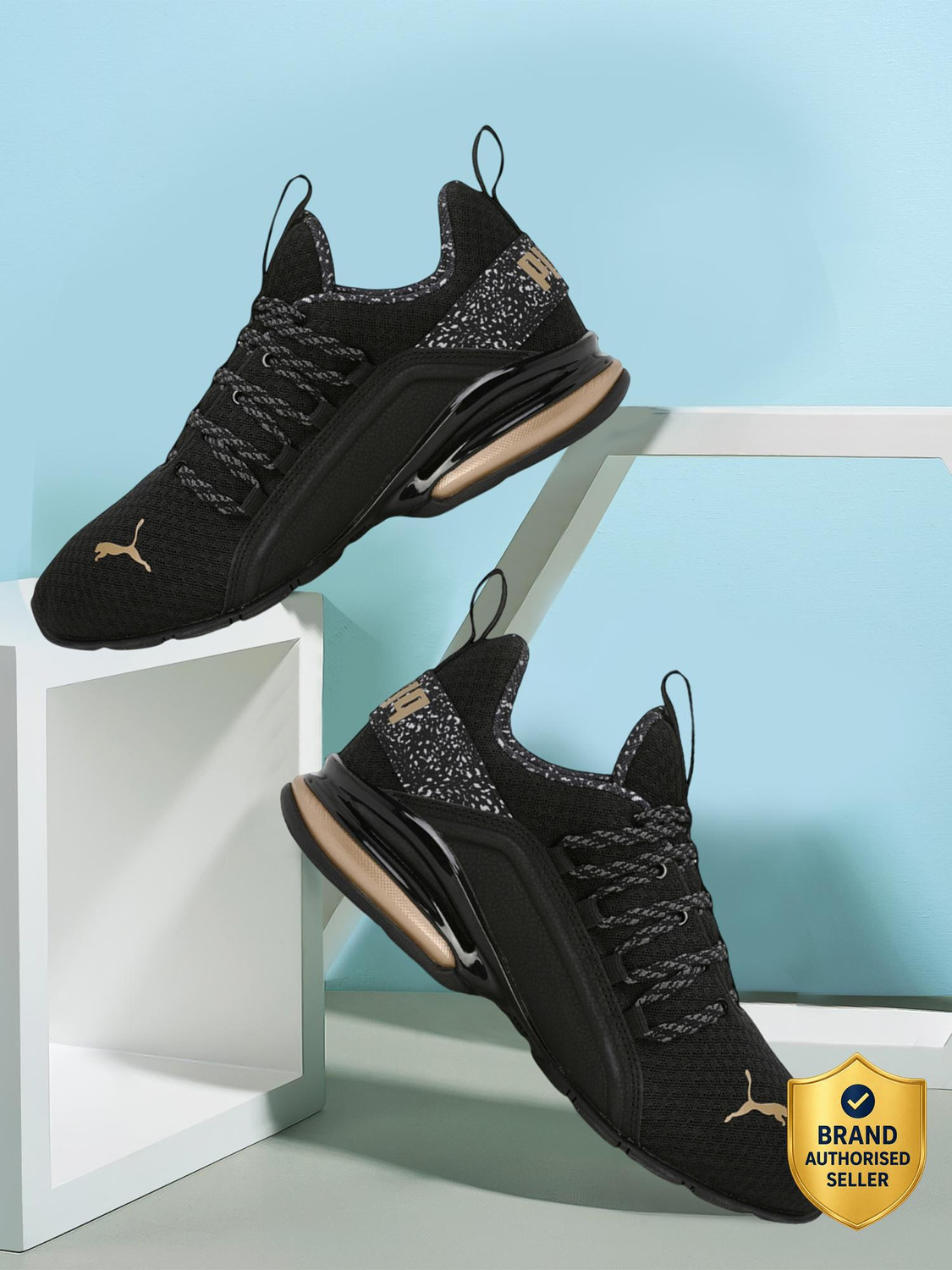 Image of PUMA Axelion Minima Leopards Running Shoes For Women
