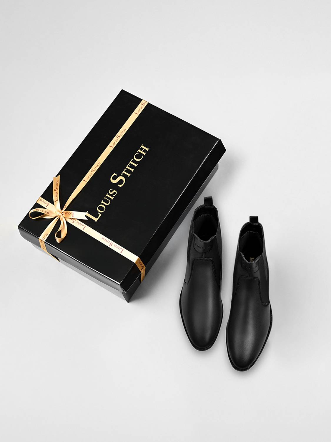 Louis Stitch Obsidian Black Chelsea Boots UK 8 - Image 5