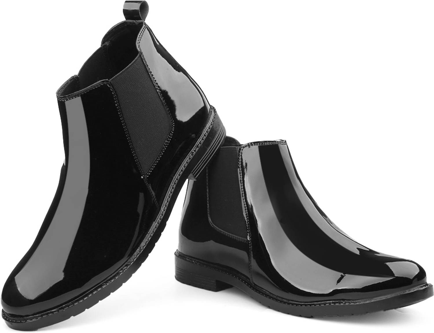 BLOMAX Black Patent Chelsea Boots - Image 4