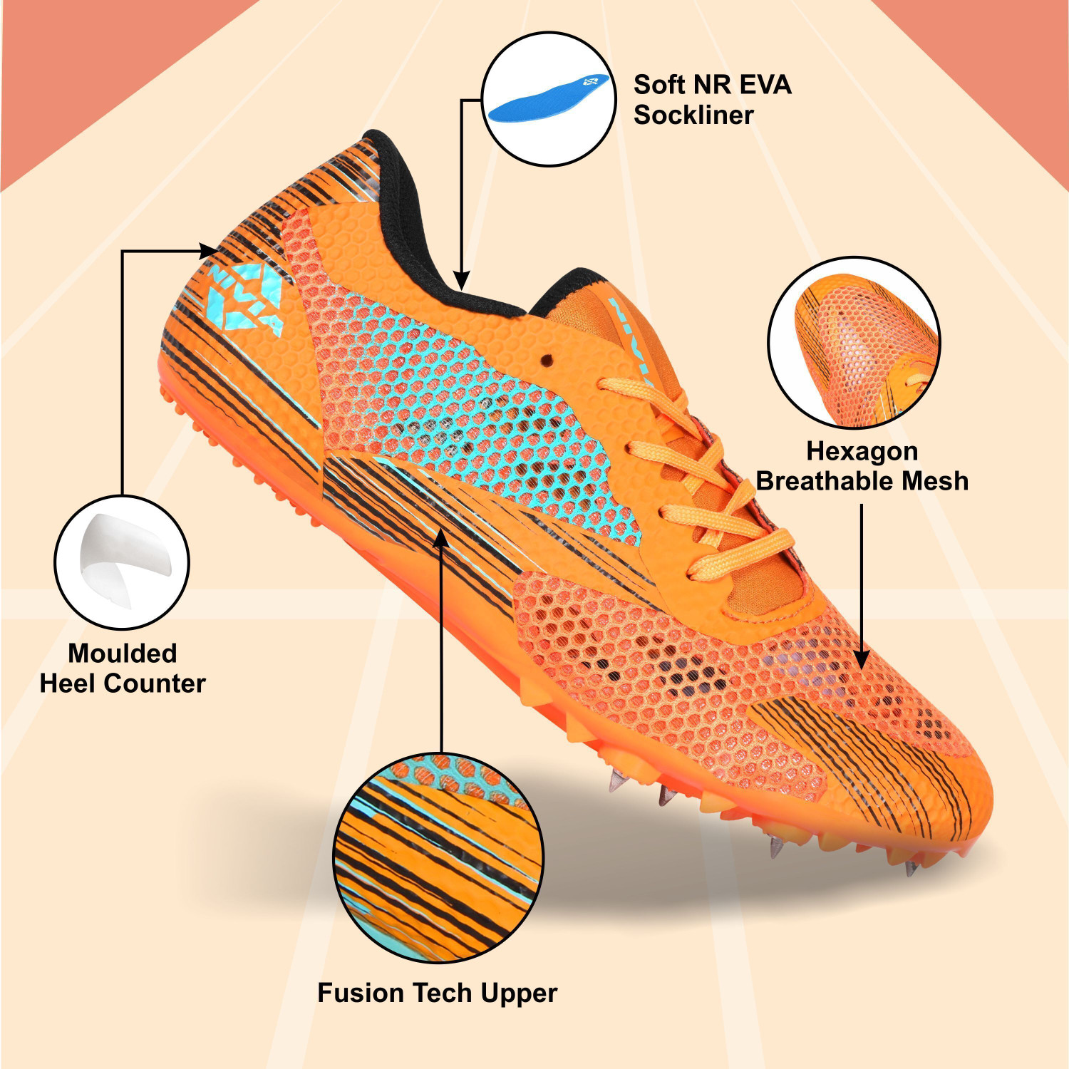 Image of NIVIA TF - 100 Track & Field Badminton Shoes For Men