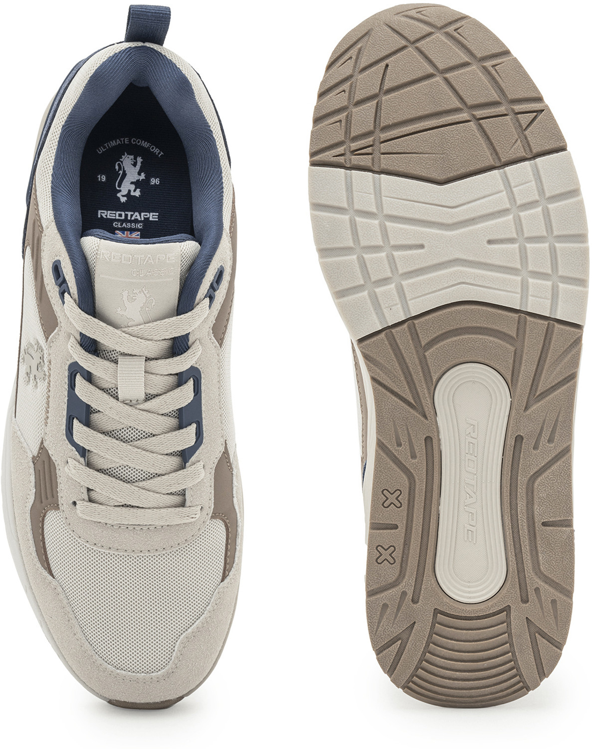 Image of RED TAPE Lifestyle Sneakers for Men in Beige Navy | Lifestyle Sneakers Sneakers For Men