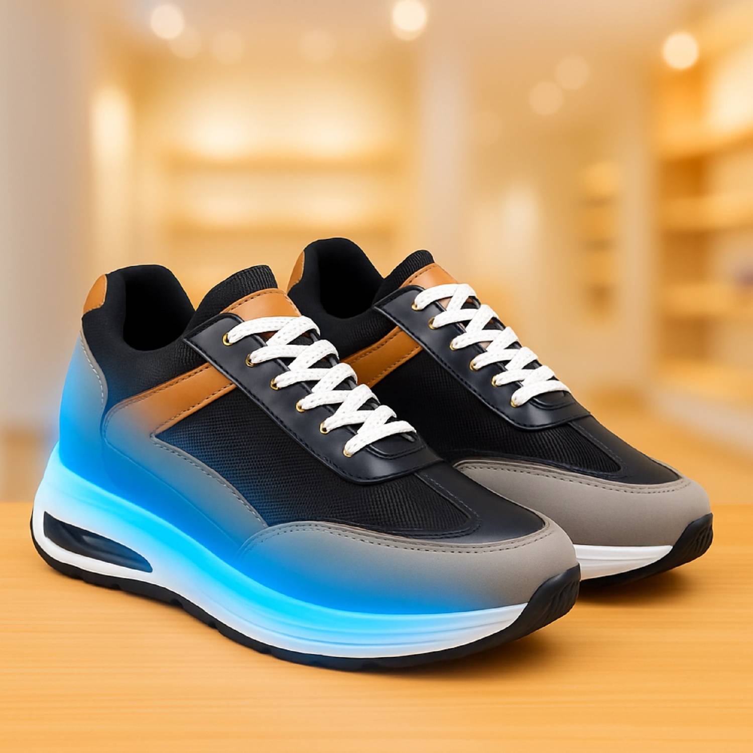BXXY Black New Casual Sports Running Outdoor Shoes With 9 Cm Hidden Height Increasing Casuals For Men