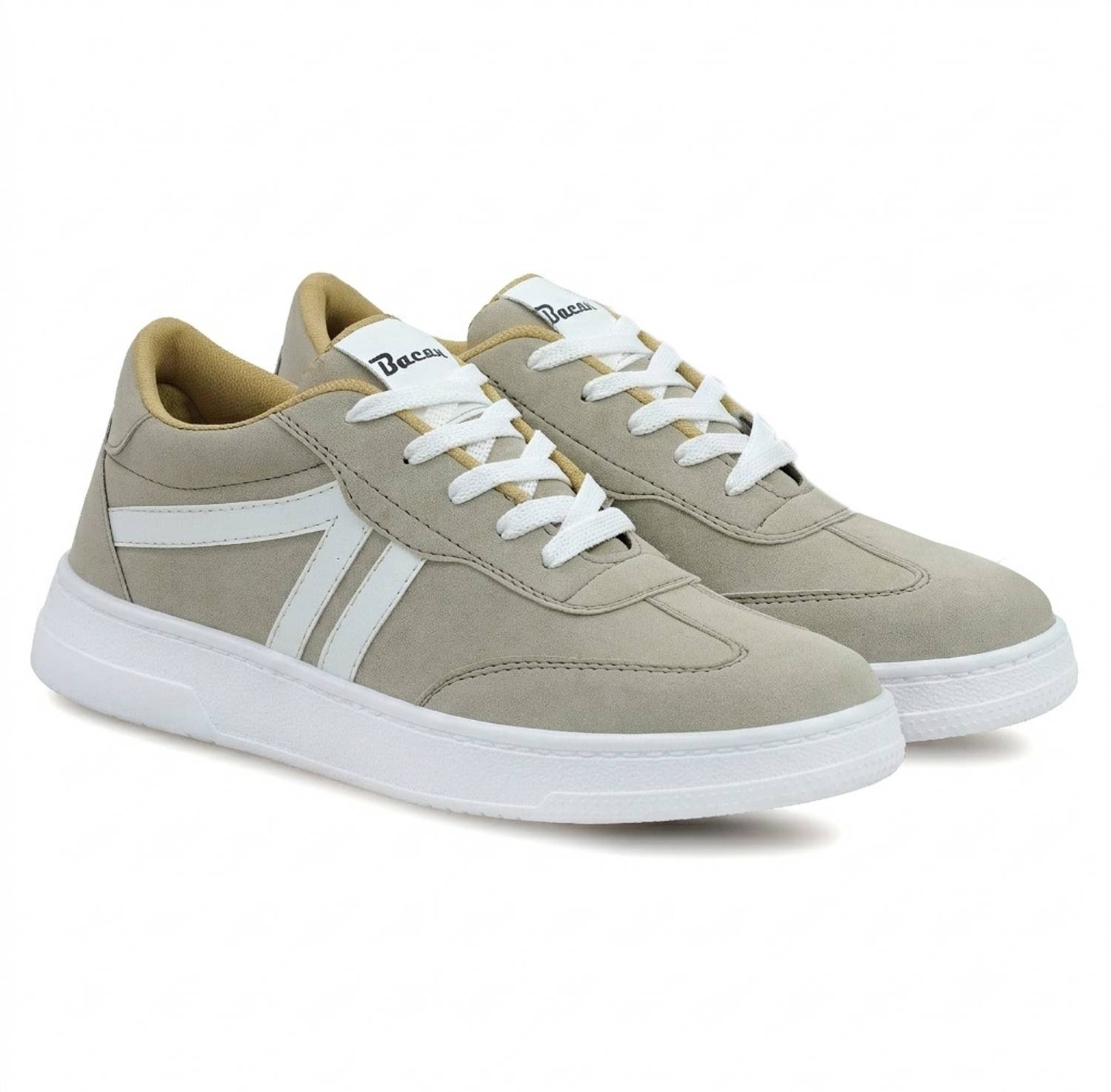 Bacan Men's Beige Synthetic Casual Shoes - Image 2