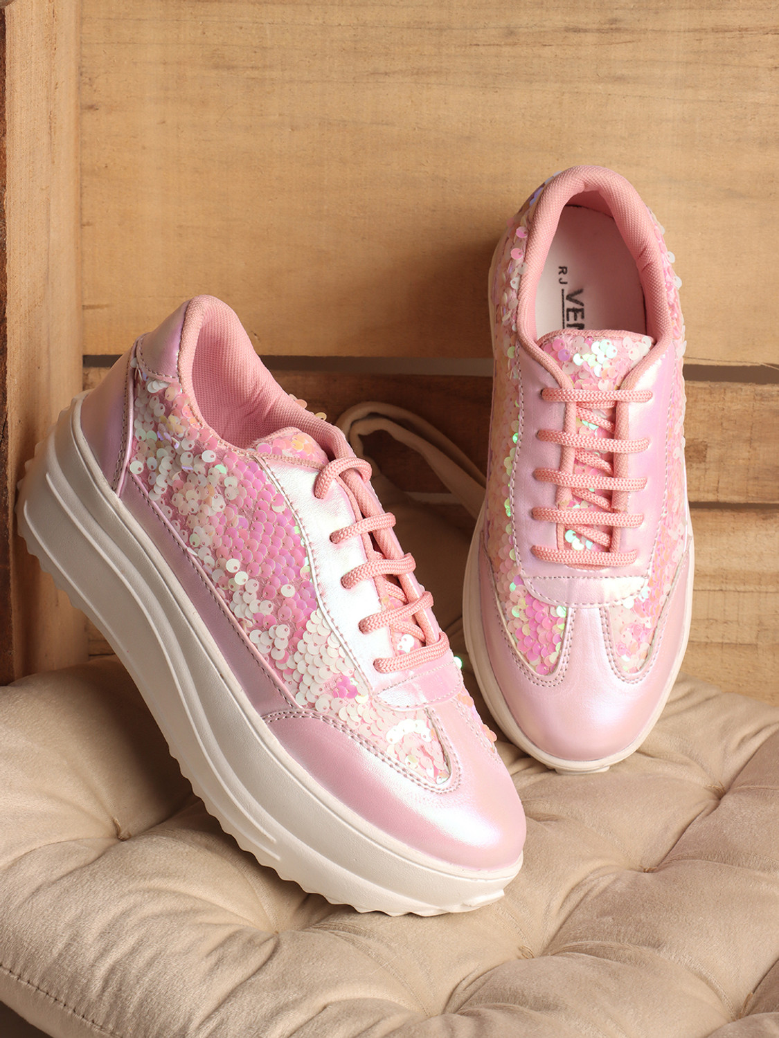 Image of VENDOZ GLITTERY PARTY WEDDING AND CASUAL WEAR Sneakers For Women Sneakers For Women