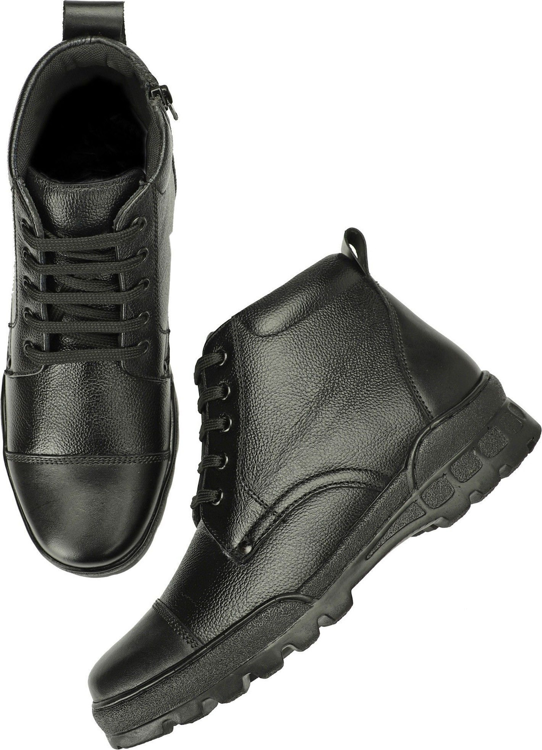 Image of ERIX Pure Leather Ankle Length Police Boots For Men