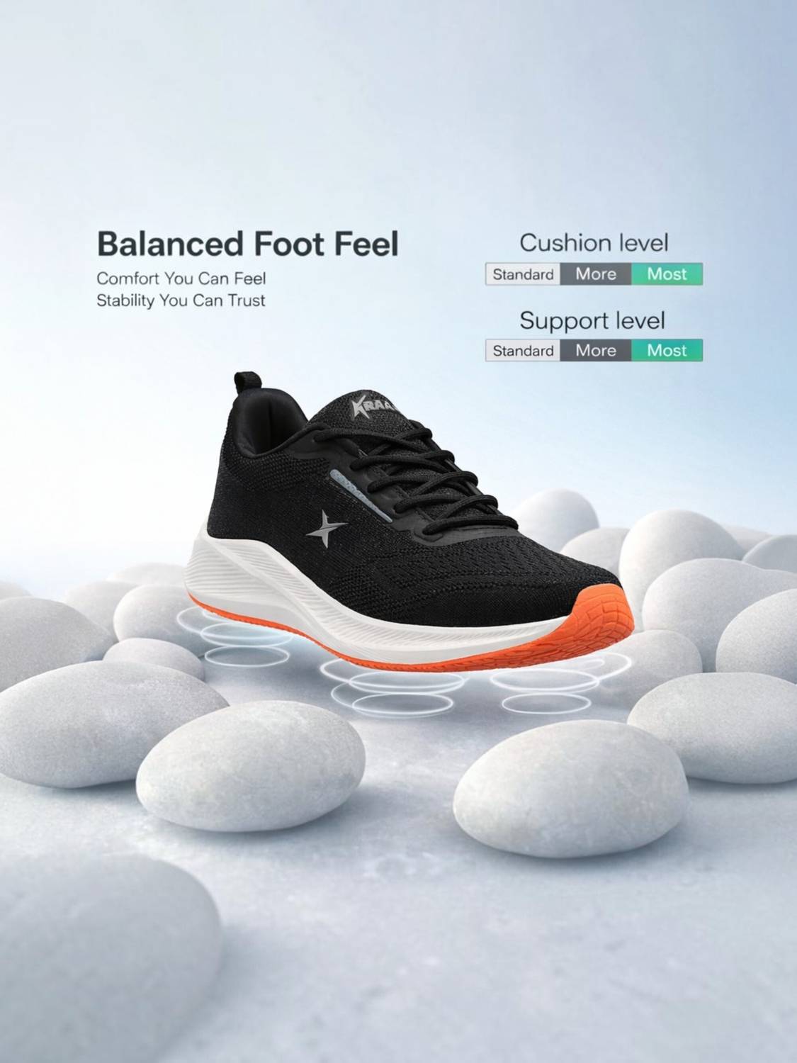 Kraasa Running Shoes For Men Black - Image 5