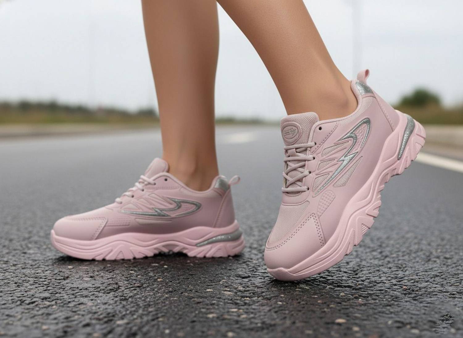 Hsquare Madona 8 Walking Shoes For Women (Pink , 5)