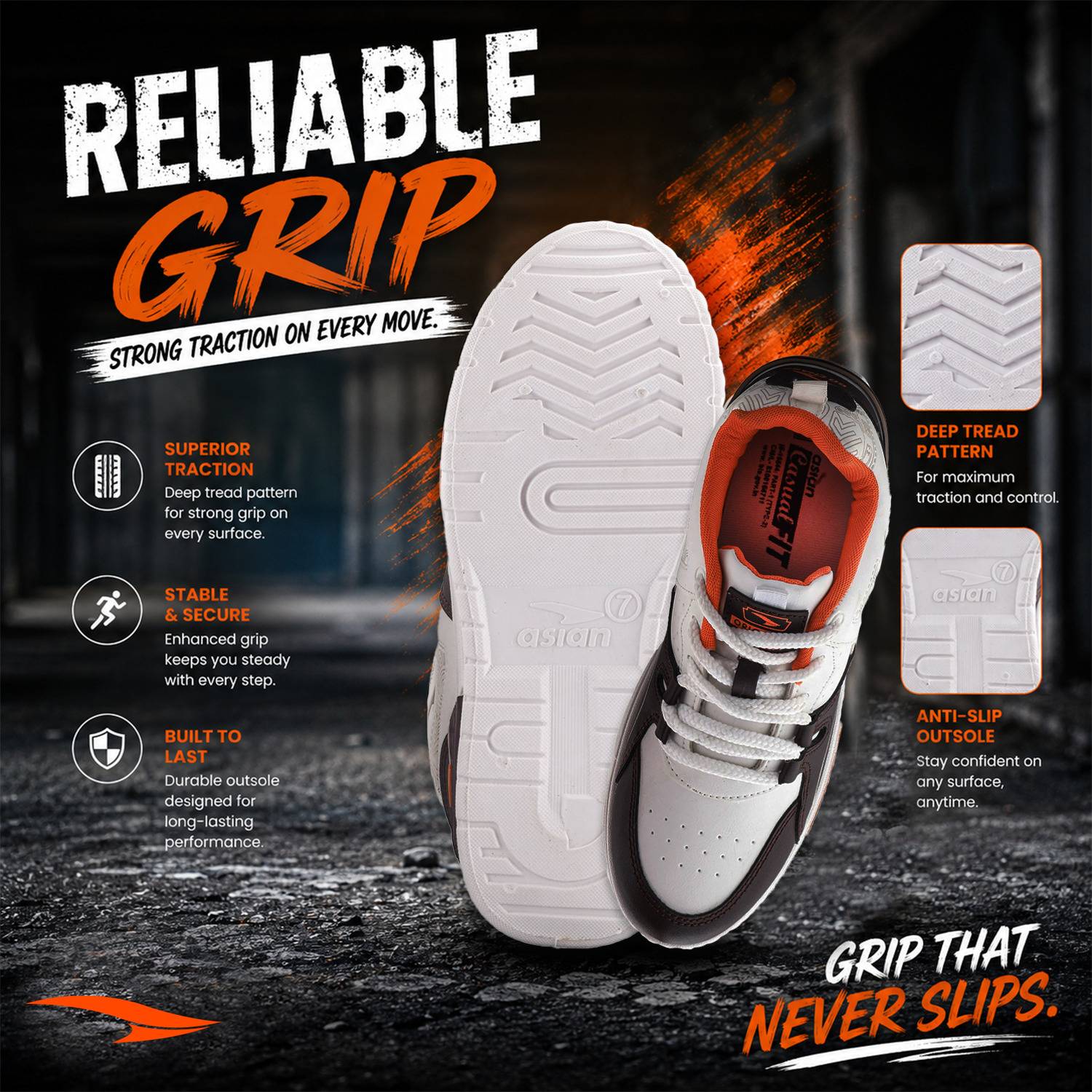 asian Motion-01 Men's Lightweight Sneaker with Soft Cushioning