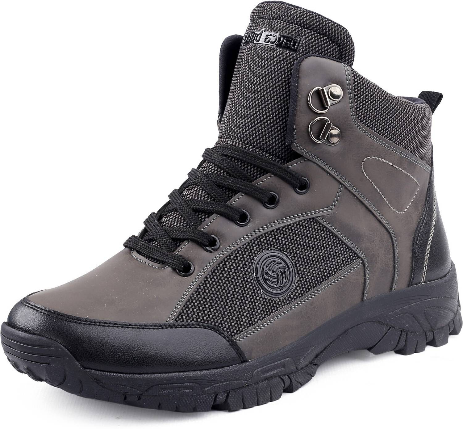 bacca bucci Hike 5 Eye Moto Boots For Men Gray - Image 1
