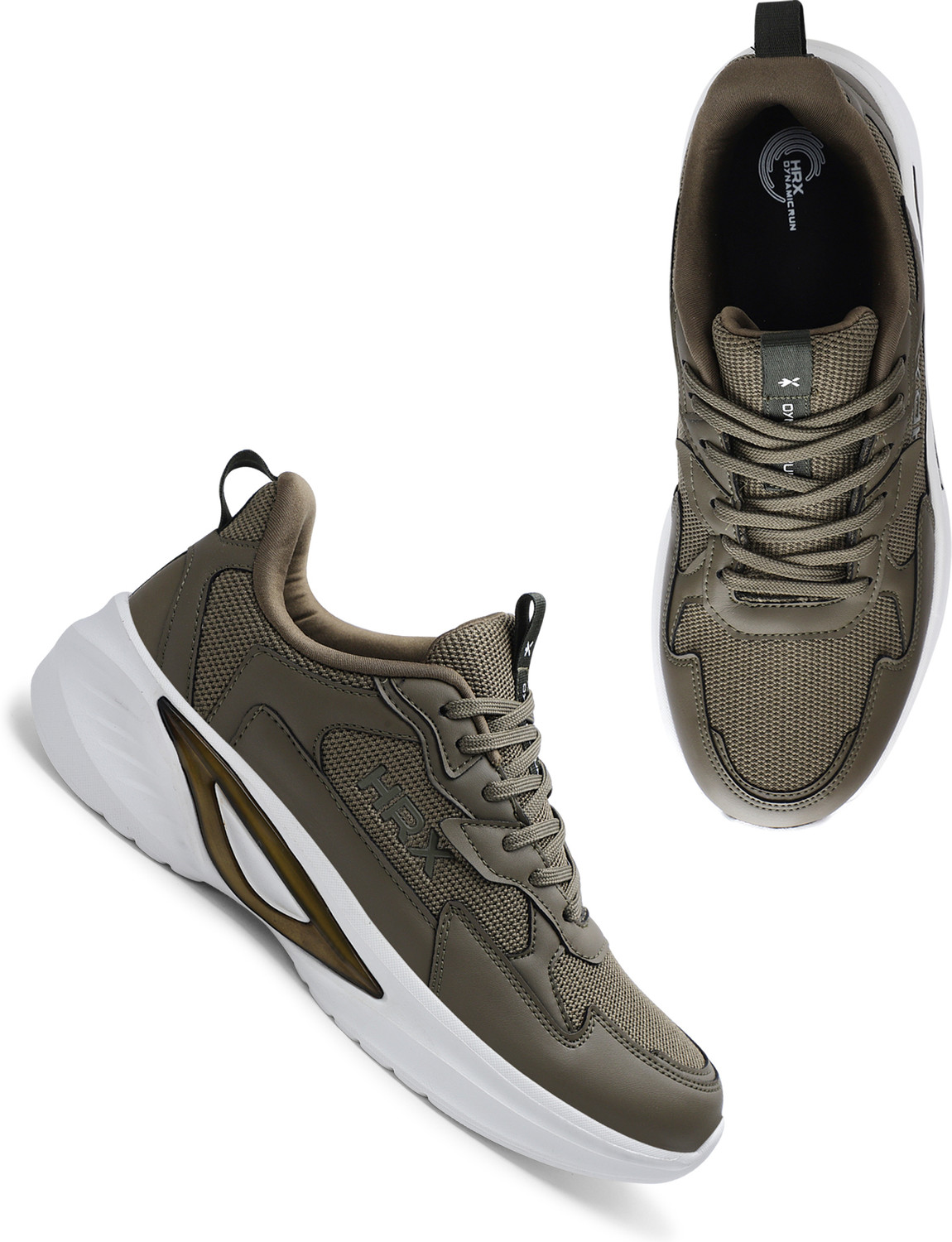 Image of HRX by Hrithik Roshan Running Shoes For Men (Green, 8)