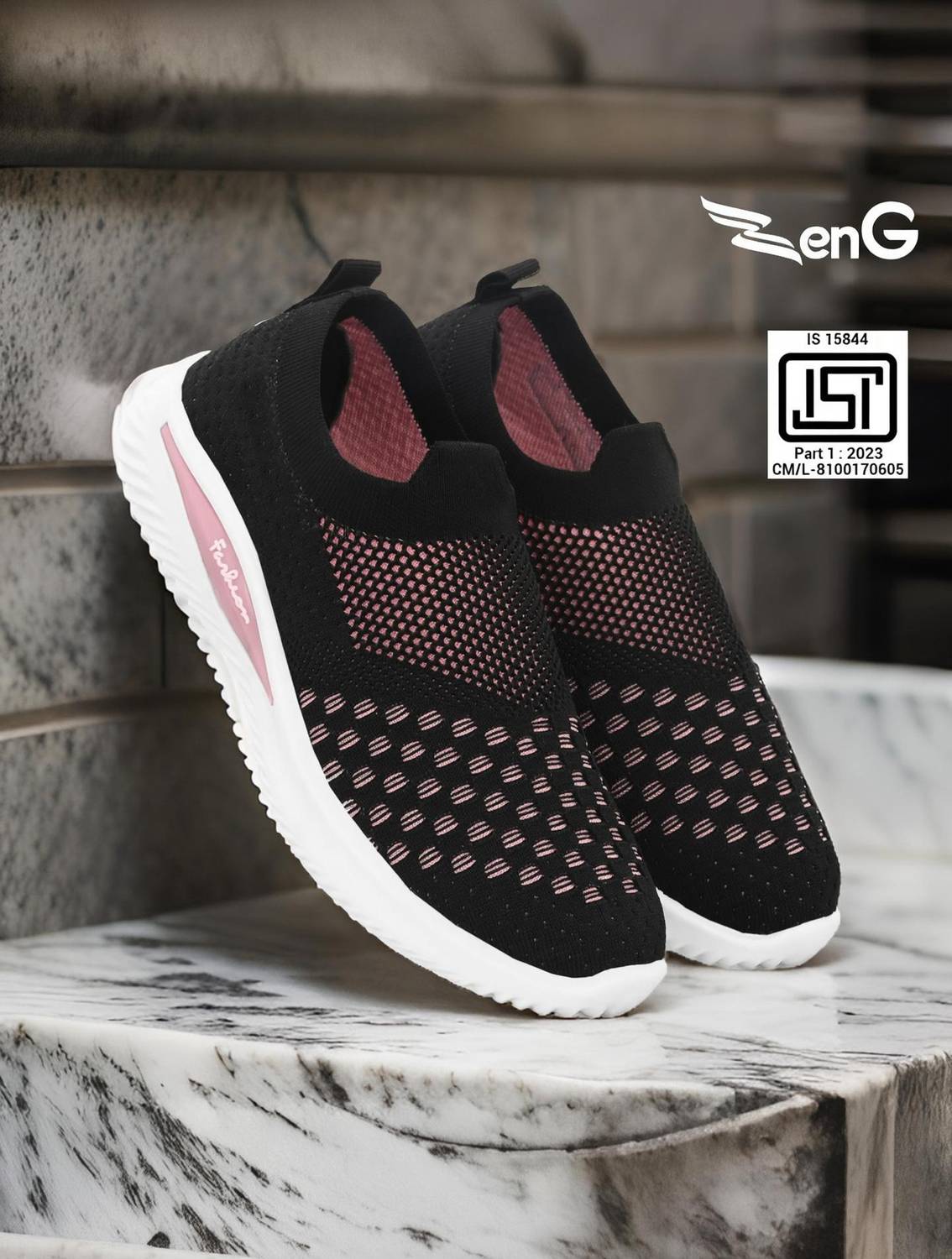 ZenG Men Casual Shoes Lightweight Flyknit Upper Slip on Shoes Sneakers For Women