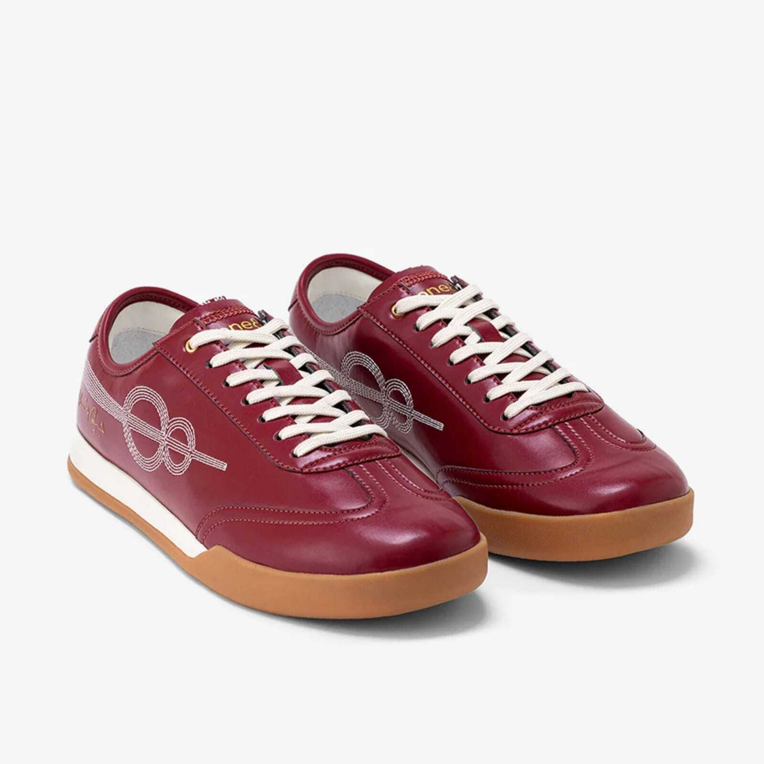 Image of Street Bird Heritage Classic Men's Casual Lace-Up Sneakers - Maroon Casuals For Men