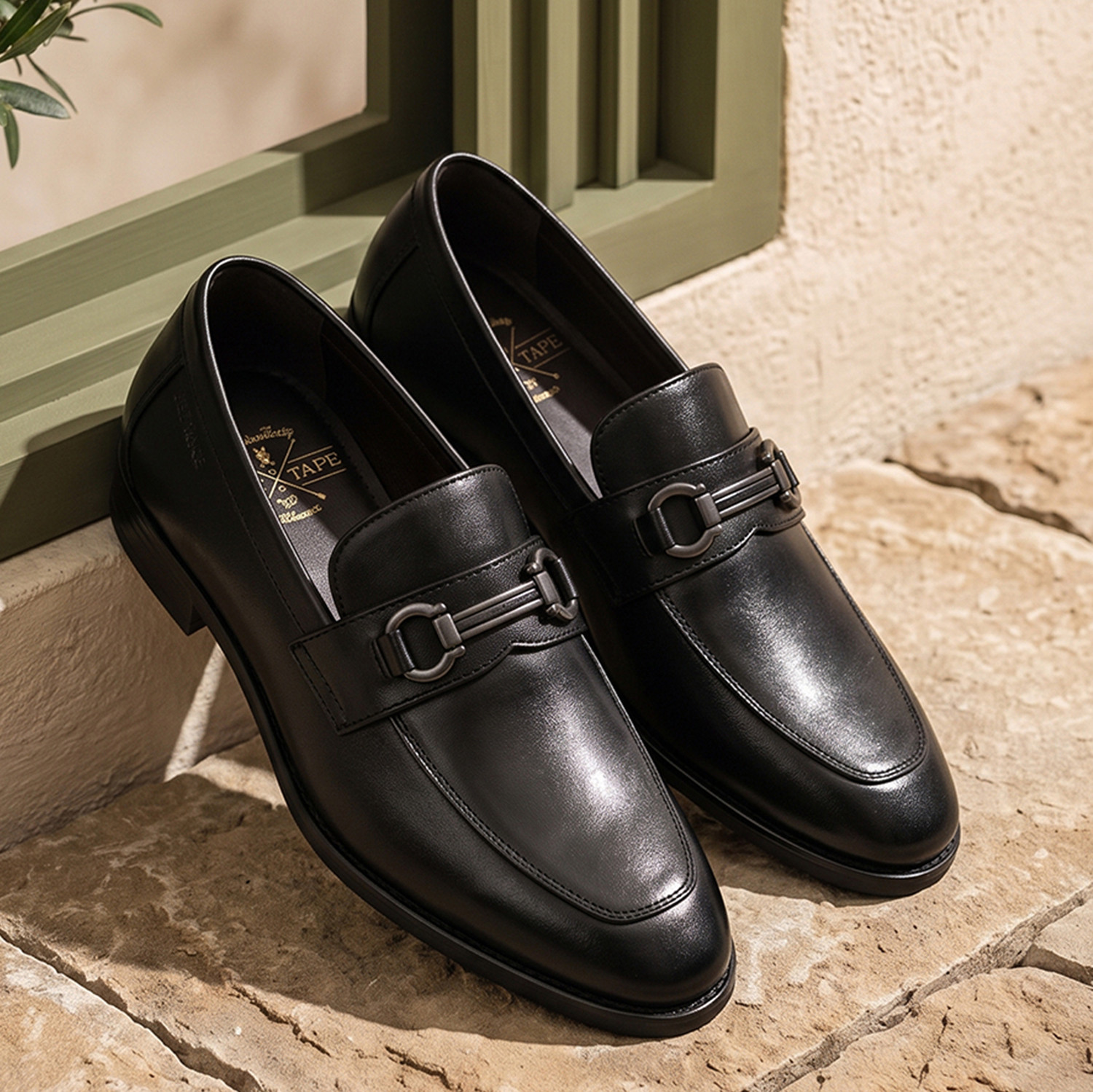Image of RED TAPE Redtape Low Cut Loafer Dress Shoes for Men in Black | Loafer Dress Shoes Slip On For Men