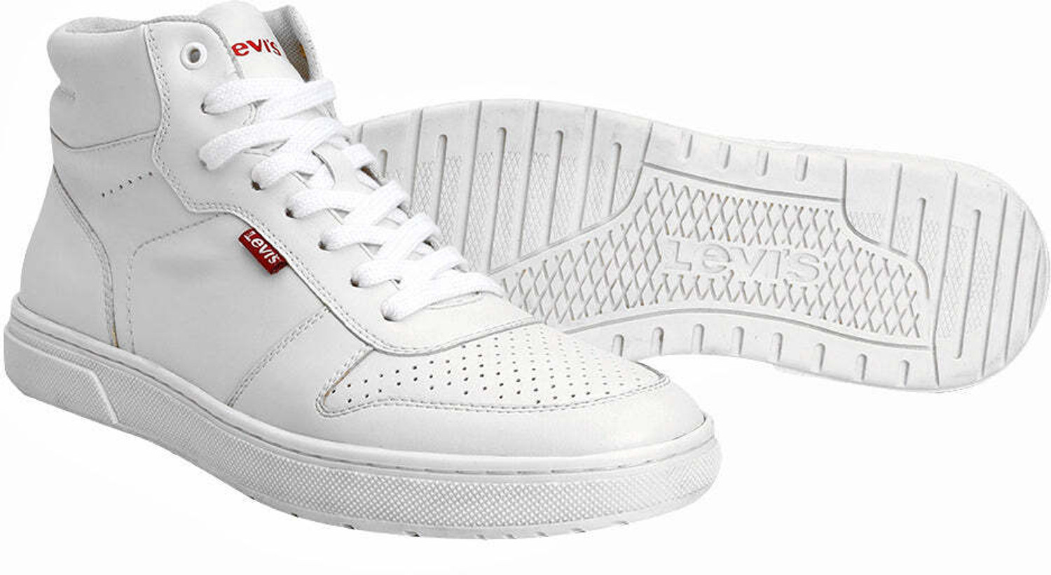 Image of LEVI'S Men's White Solid Sneakers Boots For Men
