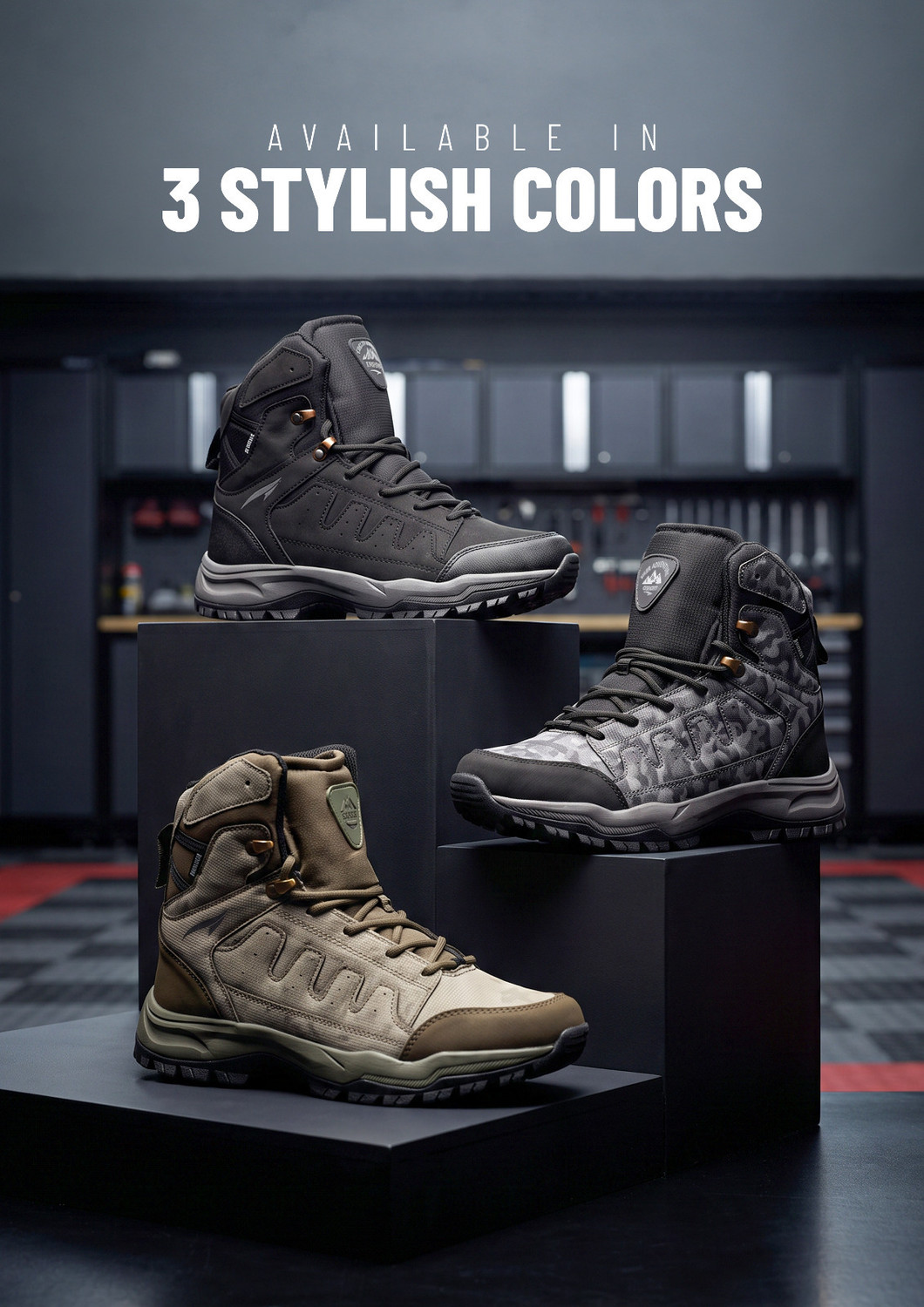 Image of asian Explorer-01 Men's High Ankle Biking Shoes with Rugged Grip Outsole High Tops For Men