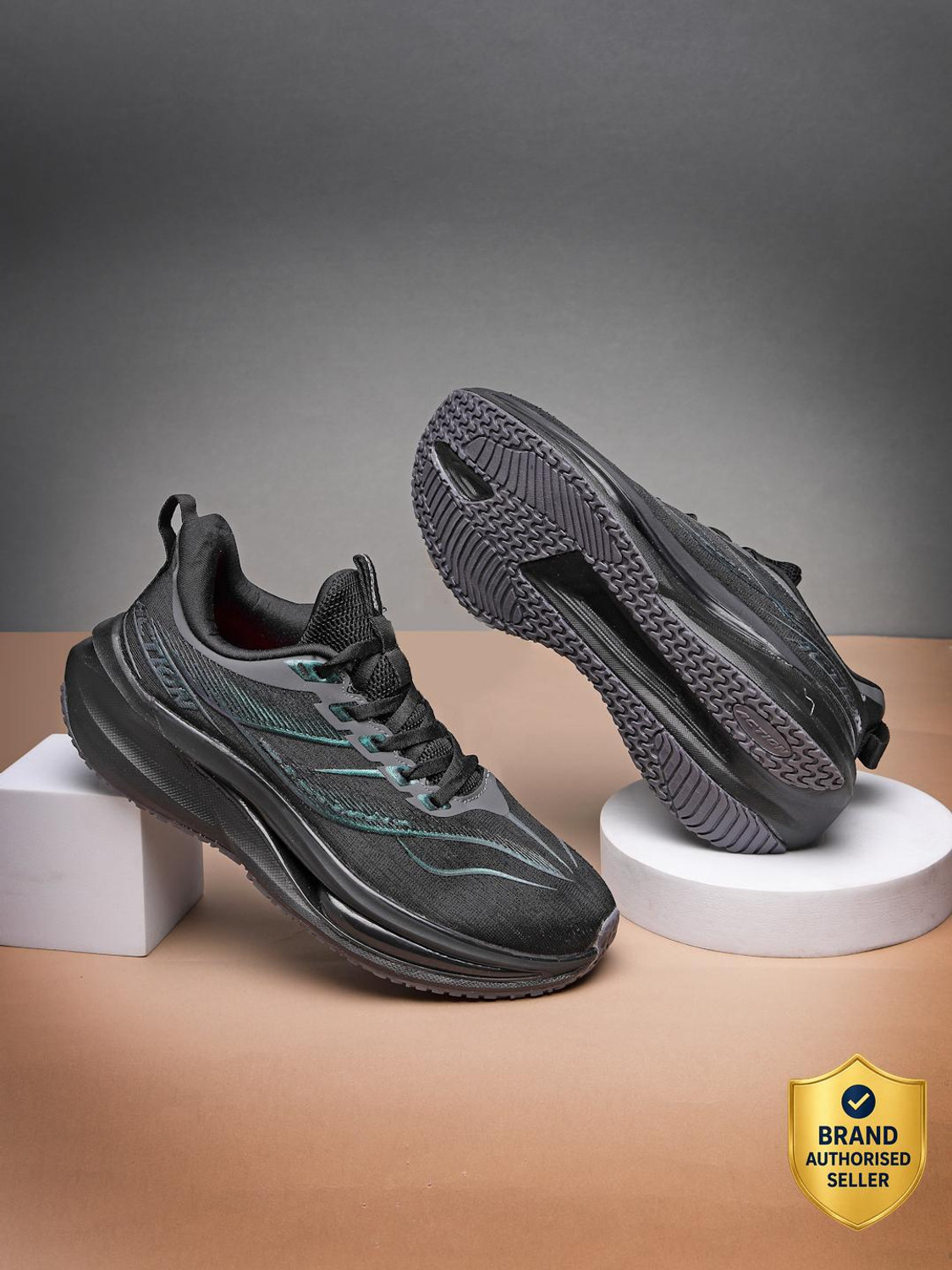 Image of action Athleo TURBO-2411 Trendy Lightweight Comfortable Durable Sports Lace-Up Running Shoes For Men