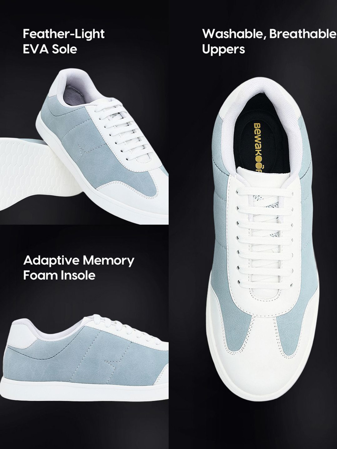Image of BEWAKOOF Color Block Low-Top Sneakers Sneakers For Men