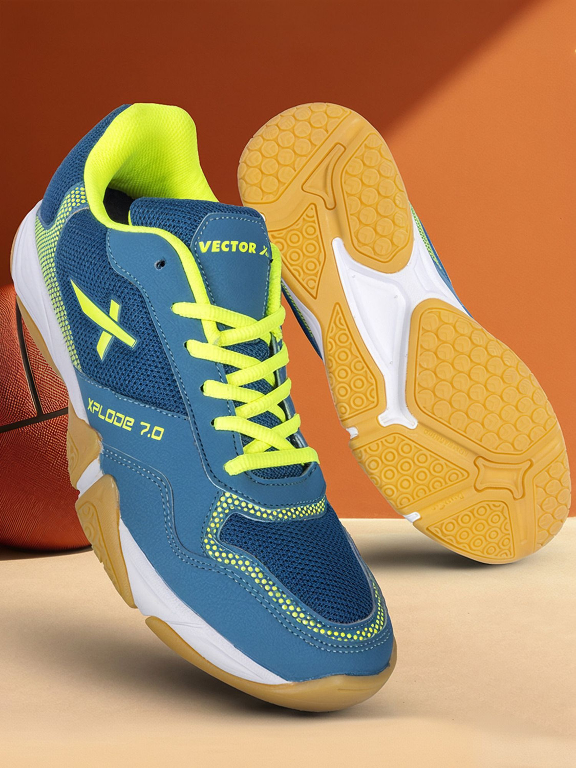Image of VECTOR X Xplode 7.0 Lightweight Non-Marking EVA Phylon Rubber Sole Badminton Shoes For Men