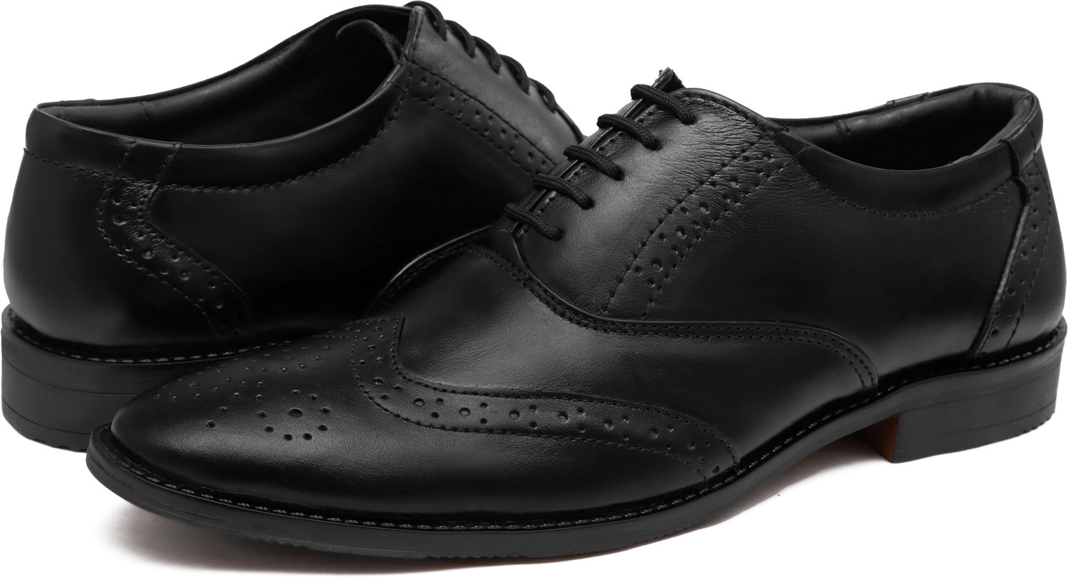 Image of Aramish Genuine Leather Laceup Formal Brogues For Men