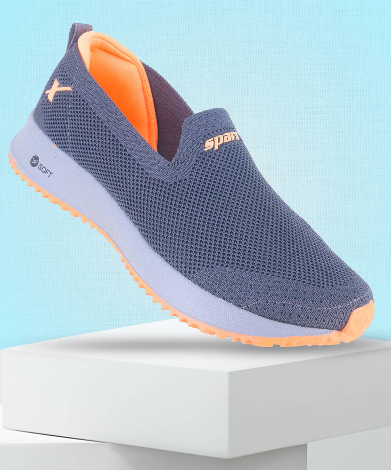 Sparx SL 168 Walking Shoes For Women (Grey, Orange , 7)