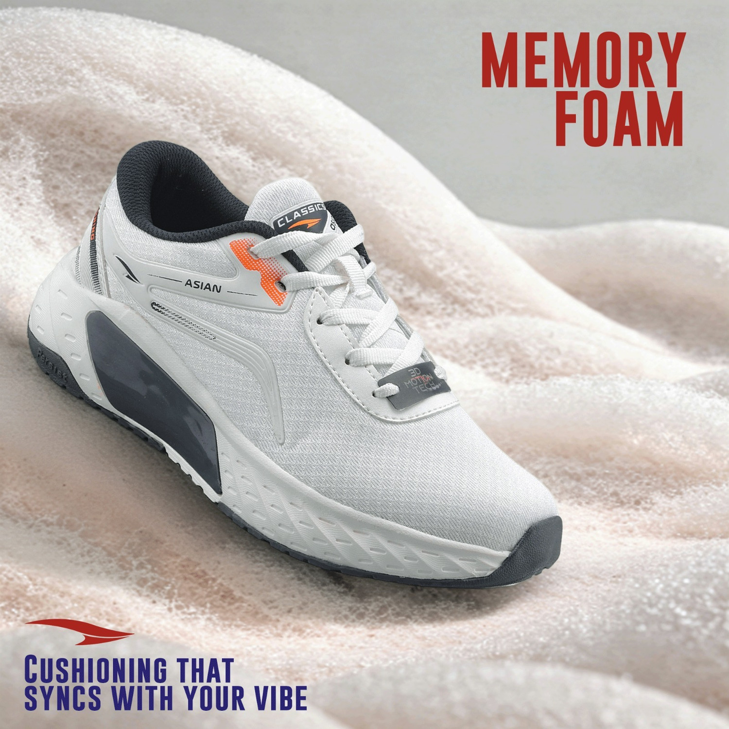 Image of asian Pulse-04 Men's Lightweight Running Shoes with Bounce Cushion & Memory Foam Training & Gym Shoes For Men