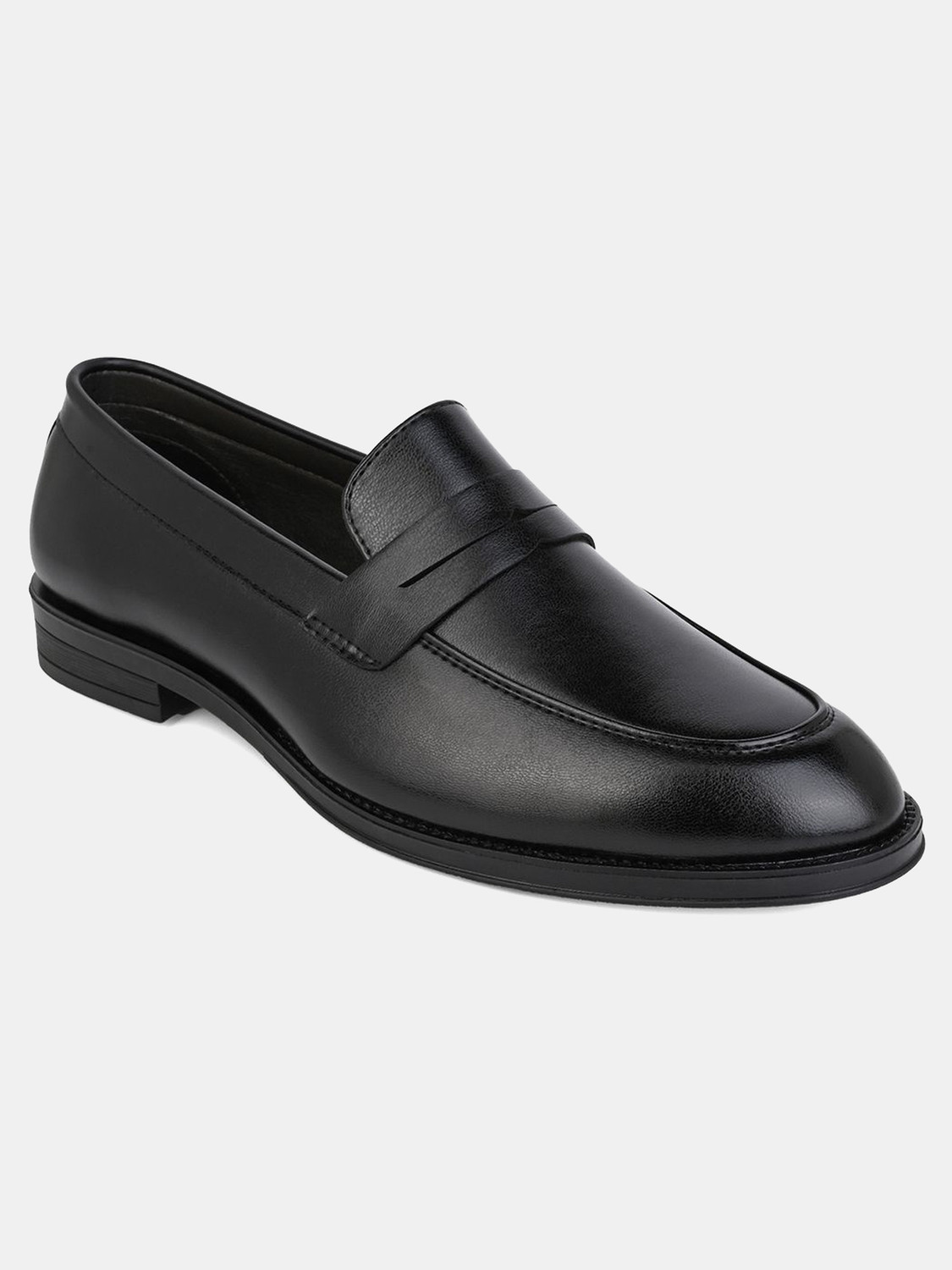 Image of House of Pataudi House Of Pataudi Men Black Solid Formal Shoes Slip On For Men