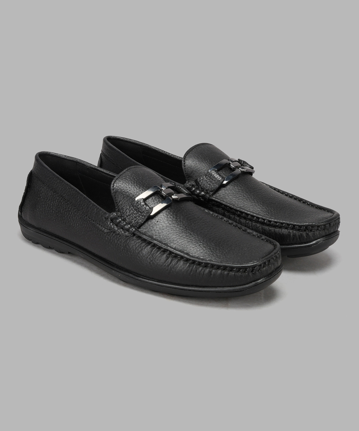 Image of WOODLAND Slip On For Men (Black, 8)
