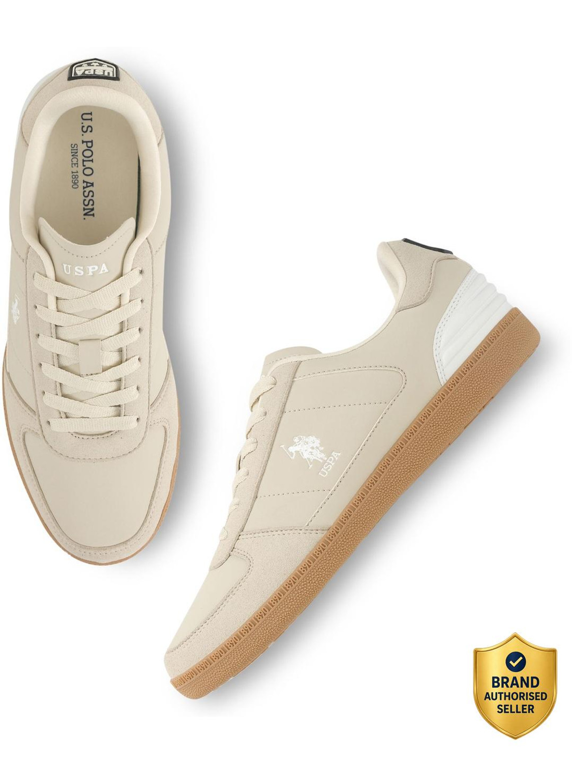 Image of U.S. POLO ASSN. Sneakers For Men (Beige, 8)