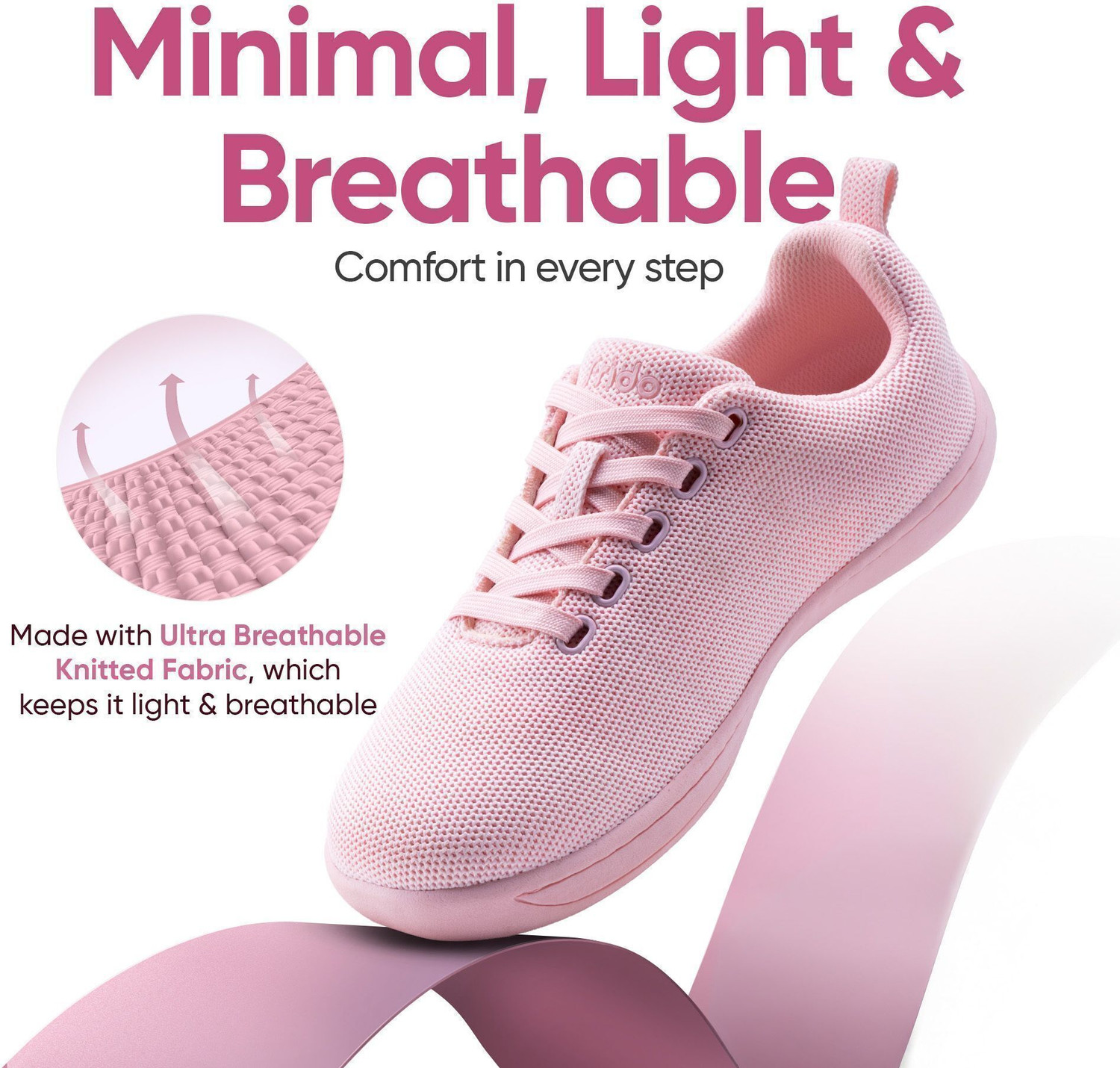 Image of Frido Cloud Comfort Light Sports Lace-up Shoes with Zero-Drop Design & Wide Toe Box Casuals For Women
