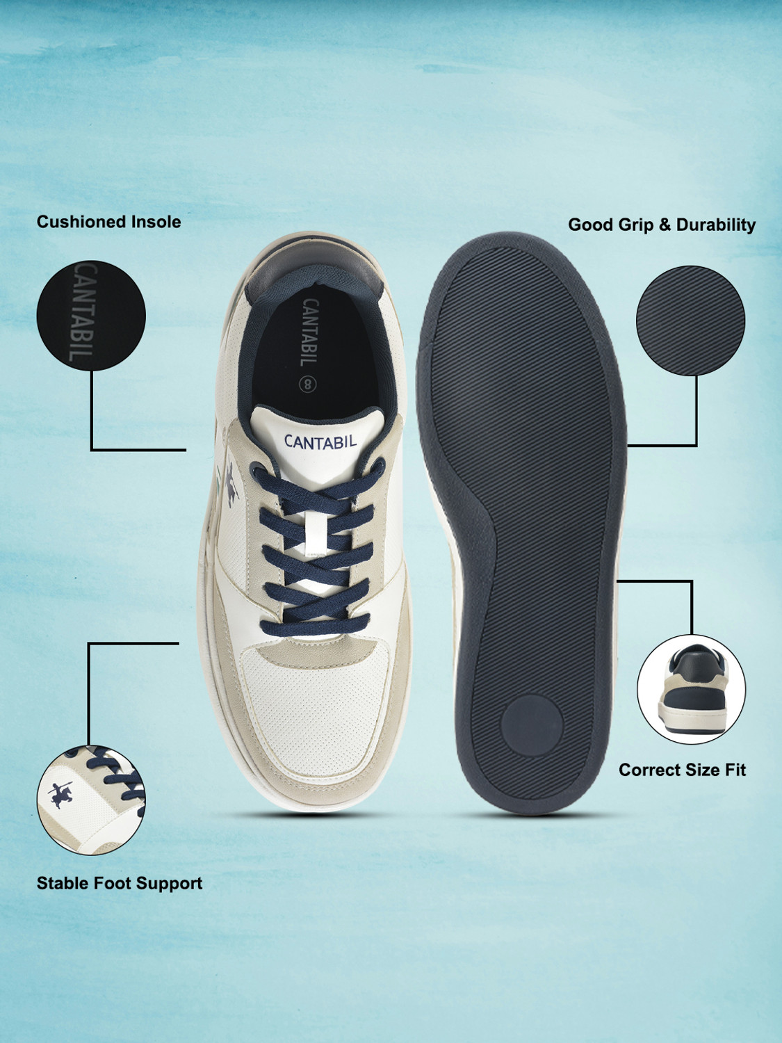 Image of CANTABIL Cantabil Sneaker for Men l Lightweight & Comfortable with Cushioned Insole Sneakers For Men