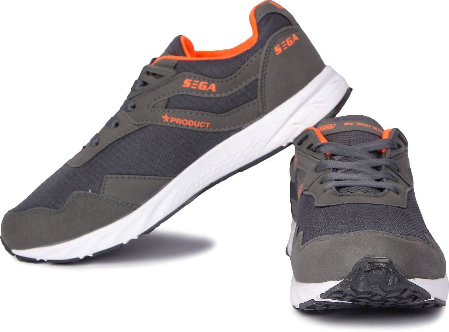SEGA Grey Marathon Running Shoes For Men - Image 4