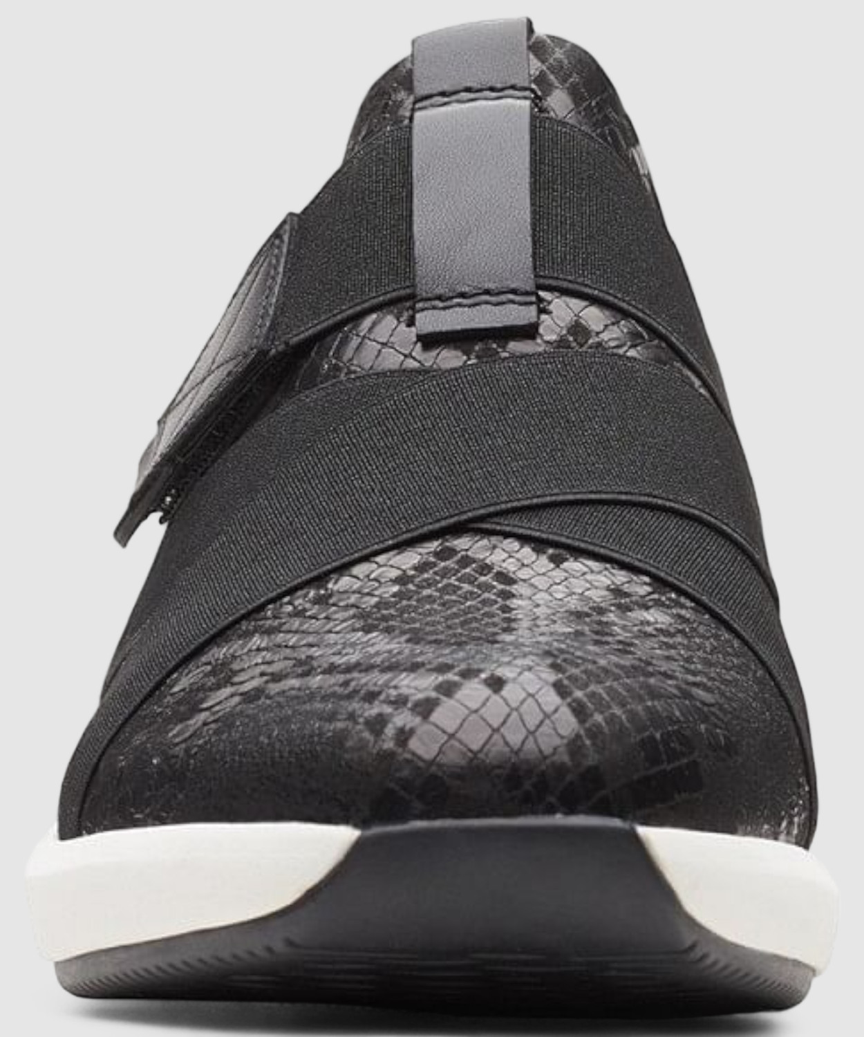 Image of CLARKS Un Rio Strap Black Snake Outdoors For Women (Black, 3.5)
