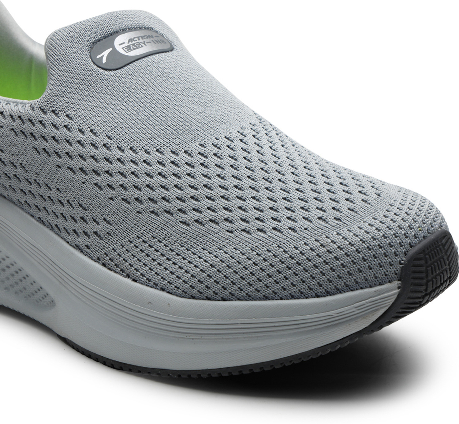 Image of action Athleo WALKER-161 Breathable Flexible Lightweight Shoes Slip-On Sports Walking Shoes For Men (Grey, 8)